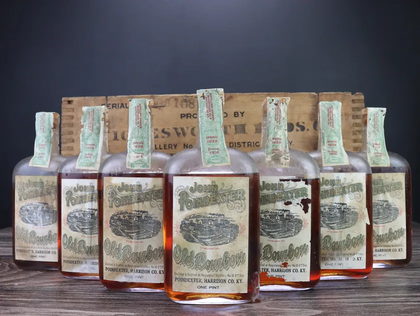 John Poindexter 12 Year Bourbon w/ Prohibition Era Crate (1916