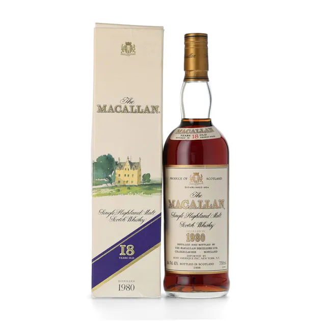 【空瓶】The Macallan 18年 1980年製 シングルモルトウイスキー Macallan 18 Year 1980 Single Malt Scotch (1998) | Unicorn Auctions
