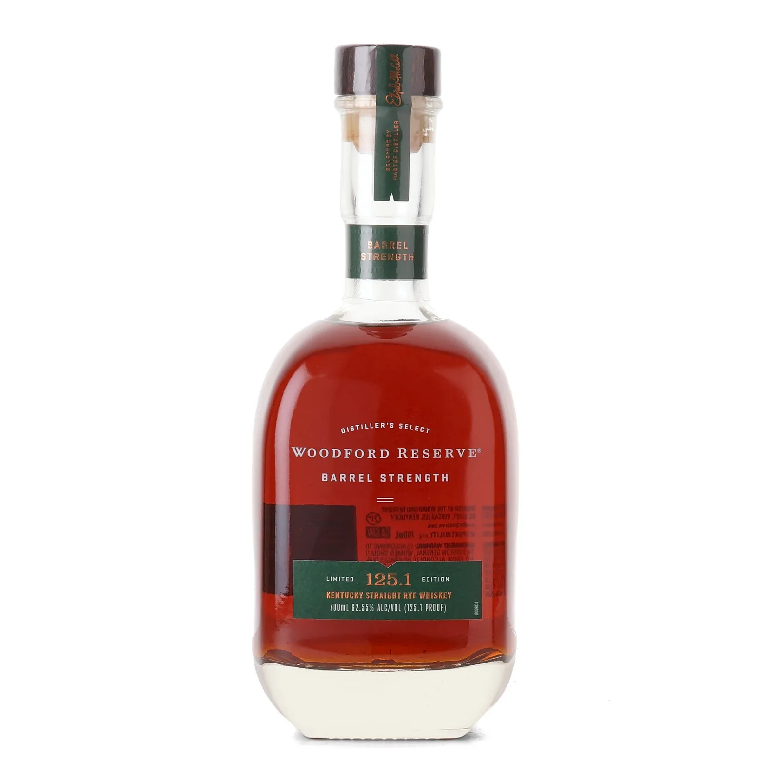 Woodford Reserve Distiller's Select Barrel Strength Rye, Batch No. 125.1, 2025, 62.5% whisky bottle