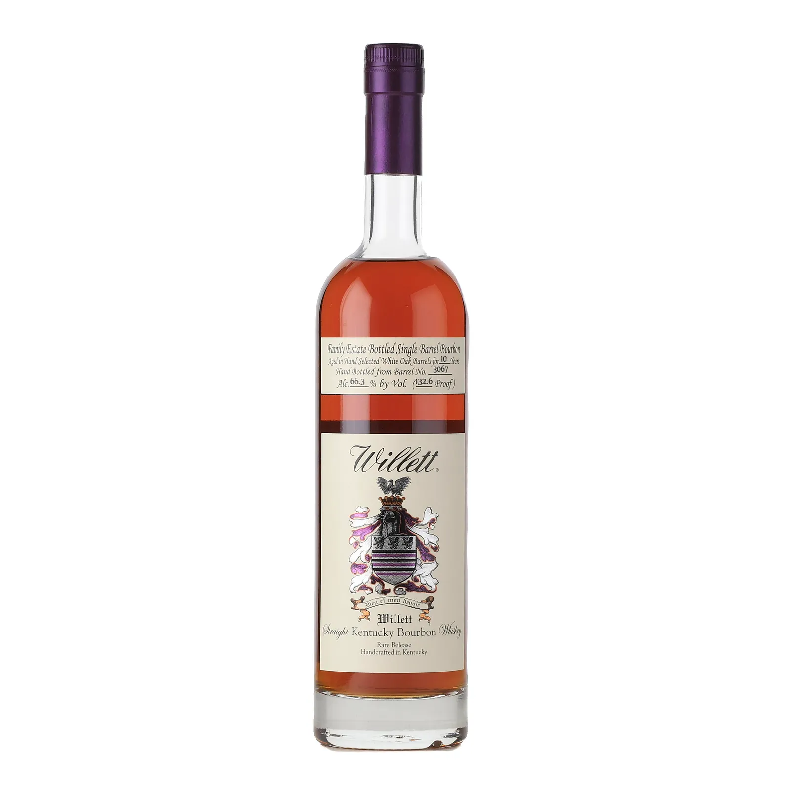 Willett Family Estate Single Barrel 10 Year Old, Barrel #3067, Binny's Private Barrel Selection, 66.3% whisky bottle