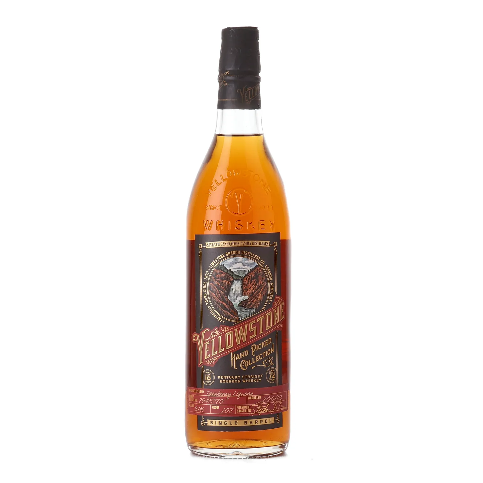Yellowstone Hand Picked Collection Speakeasy Liquors Private Barrel Selection, Cask #7945770, 51% whisky bottle