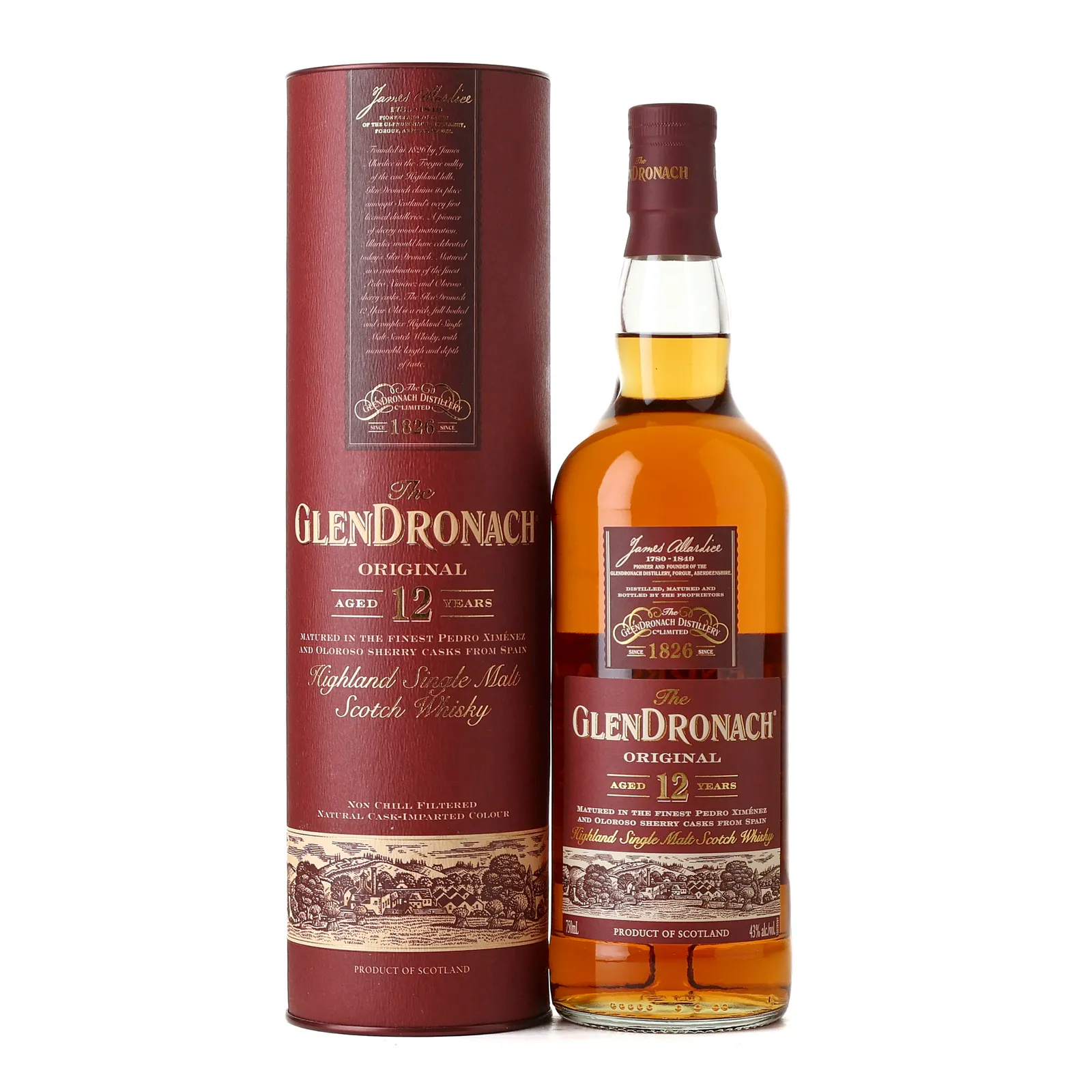 GlenDronach Original 12 Year Old, Sherry Cask, 43%, 75cl whisky bottle
