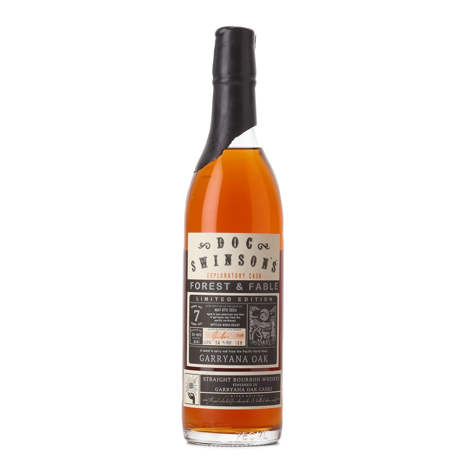 Doc Swinson's Exploratory Cask Forest & Fable 7 Year Old, Garryana Oak Cask, Release No. 24-002, 2024, 54% whisky bottle