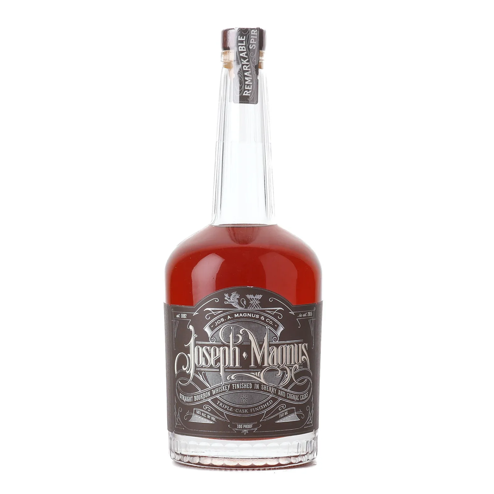 Joseph A. Magnus Triple Cask Finished Bourbon, Batch No. 284, Cognac & Sherry Cask, 50% whisky bottle