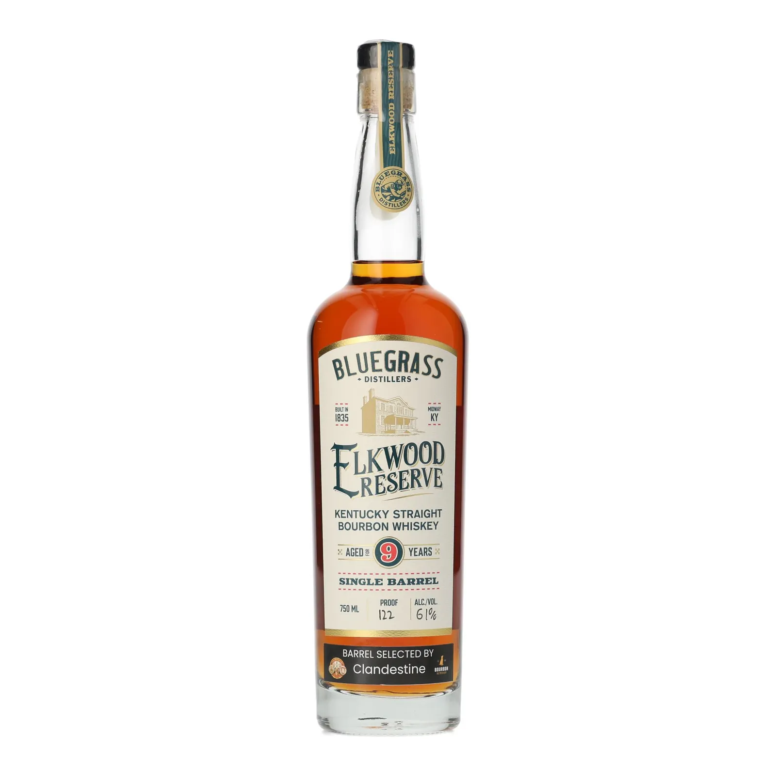 Bluegrass Distillers Elkwood Reserve Clandestine Private Barrel Selection 9 Year Old, Release No. 15, 2026, 61% whisky bottle