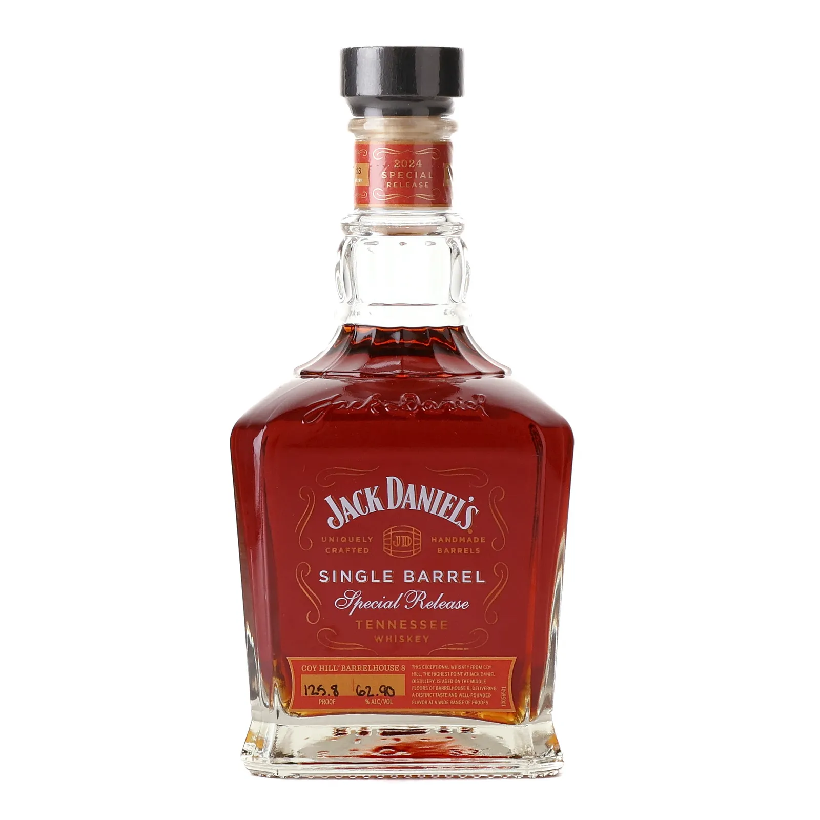Jack Daniel's Coy Hill Barrelhouse 8 Single Barrel Special Release 10 Year Old, New Charred American Oak Cask, Cask #24-07255, 2024, 62.9% whisky bottle