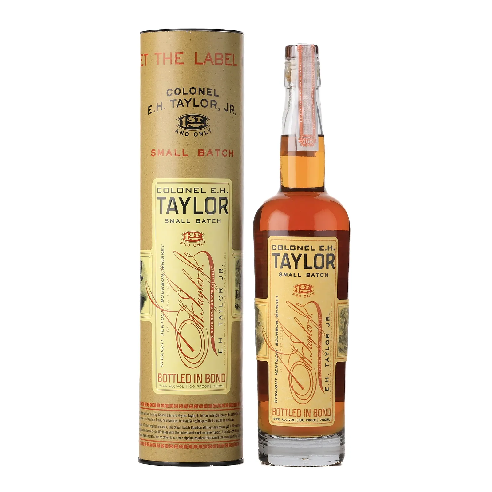 Colonel E.H. Taylor Small Batch Bourbon Whiskey, New Charred American Oak Cask, 50% whisky bottle