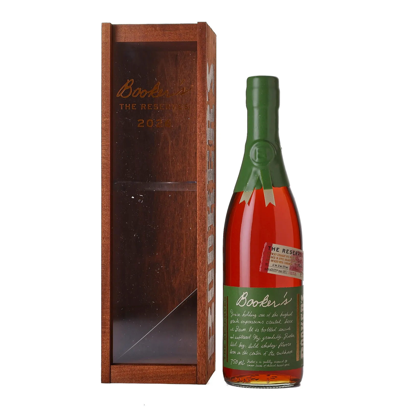 Booker's The Reserves Rye 6 Year Old, Apple Brandy Cask, Batch No. 2026, 2026, 62.55% whisky bottle