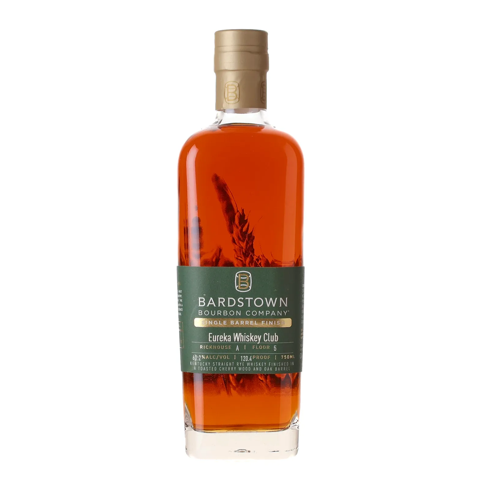 Bardstown Bourbon Company Rye Eureka Whiskey Club Private Barrel Selection 6 Year Old, American Oak & Cherry Wood Cask, 60.2% whisky bottle