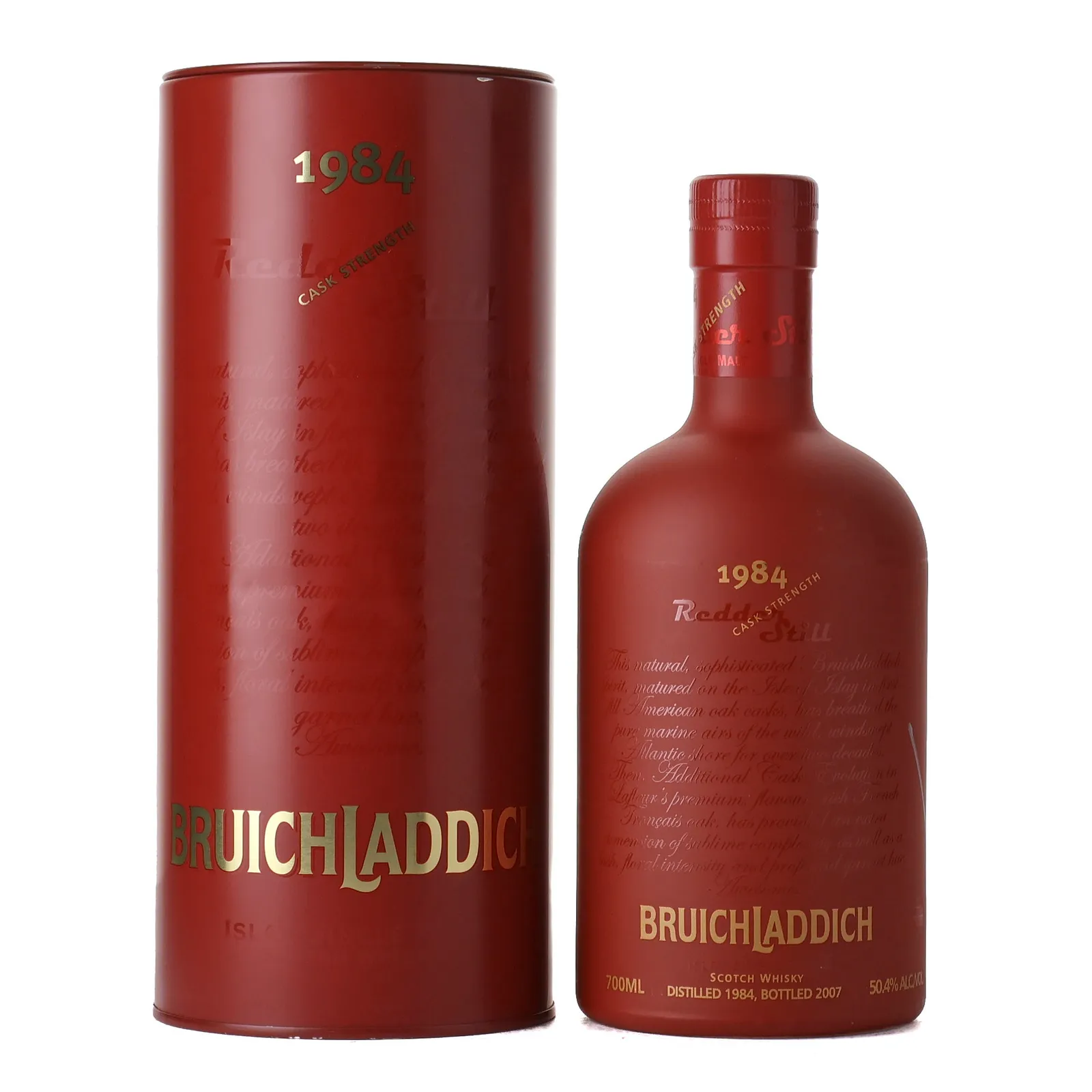 Bruichladdich Redder Still 22 Year Old, Bourbon Cask, 2007, 50.4% whisky bottle