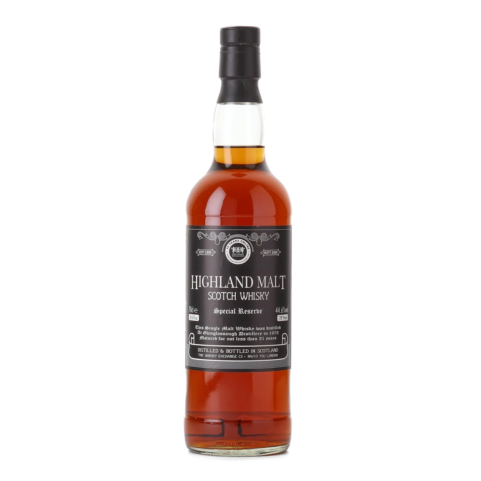 Glenglassaugh Special Reserve 31 Year Old, Sherry Cask, 1978, The Whisky Exchange, 44.6% whisky bottle