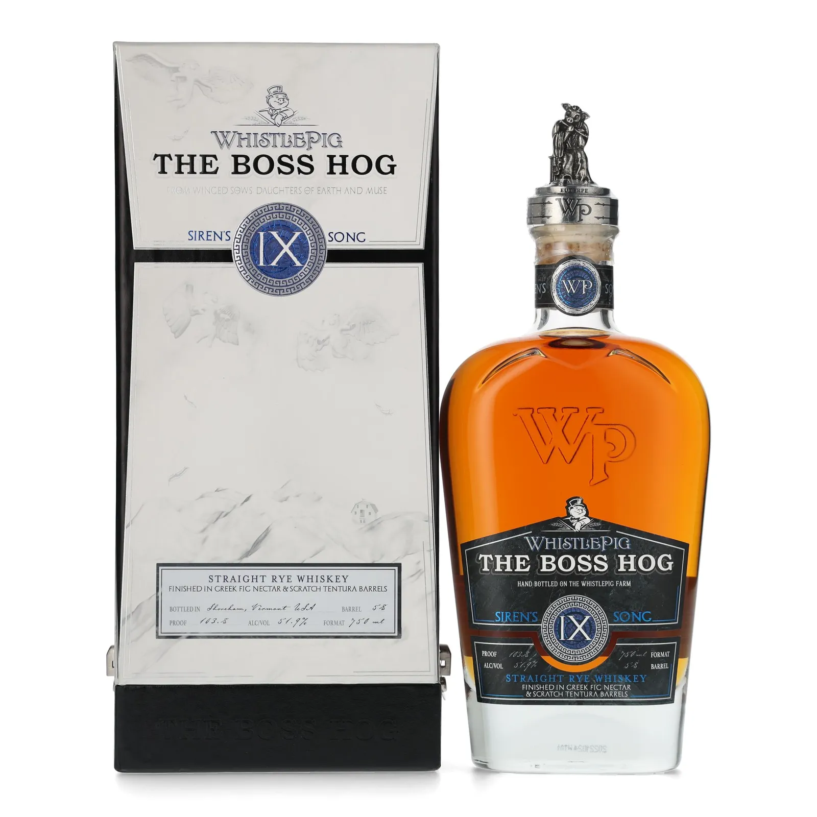 WhistlePig The Boss Hog IX: Siren's Song, Greek Fig Nectar & Tentura Cask, Cask #53, 51.9% whisky bottle