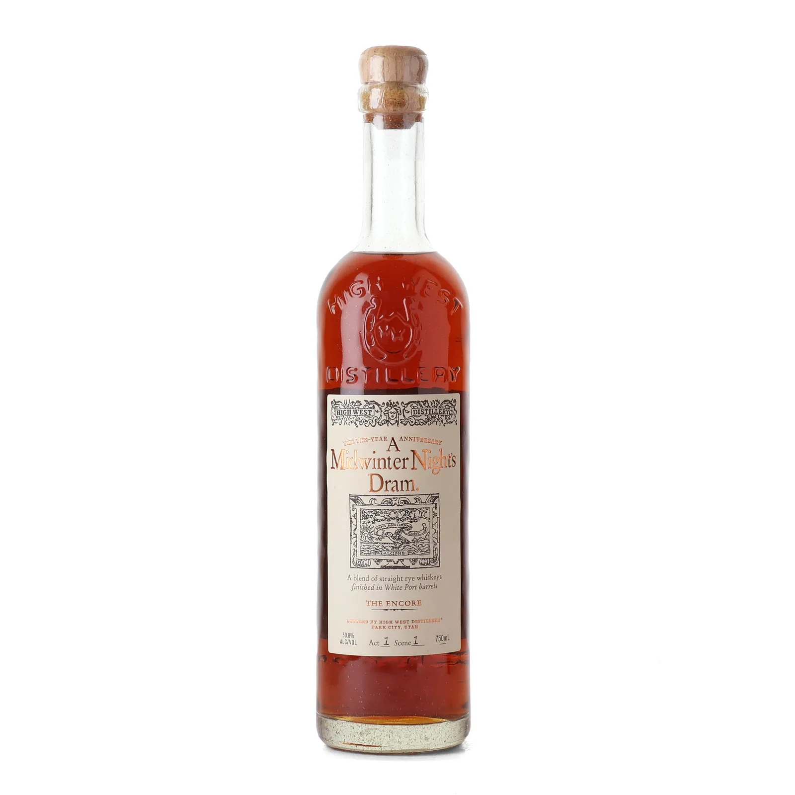 High West A Midwinter Night's Dram: The Encore (Act 1, Scene 1), White Port Cask, 50.8% whisky bottle