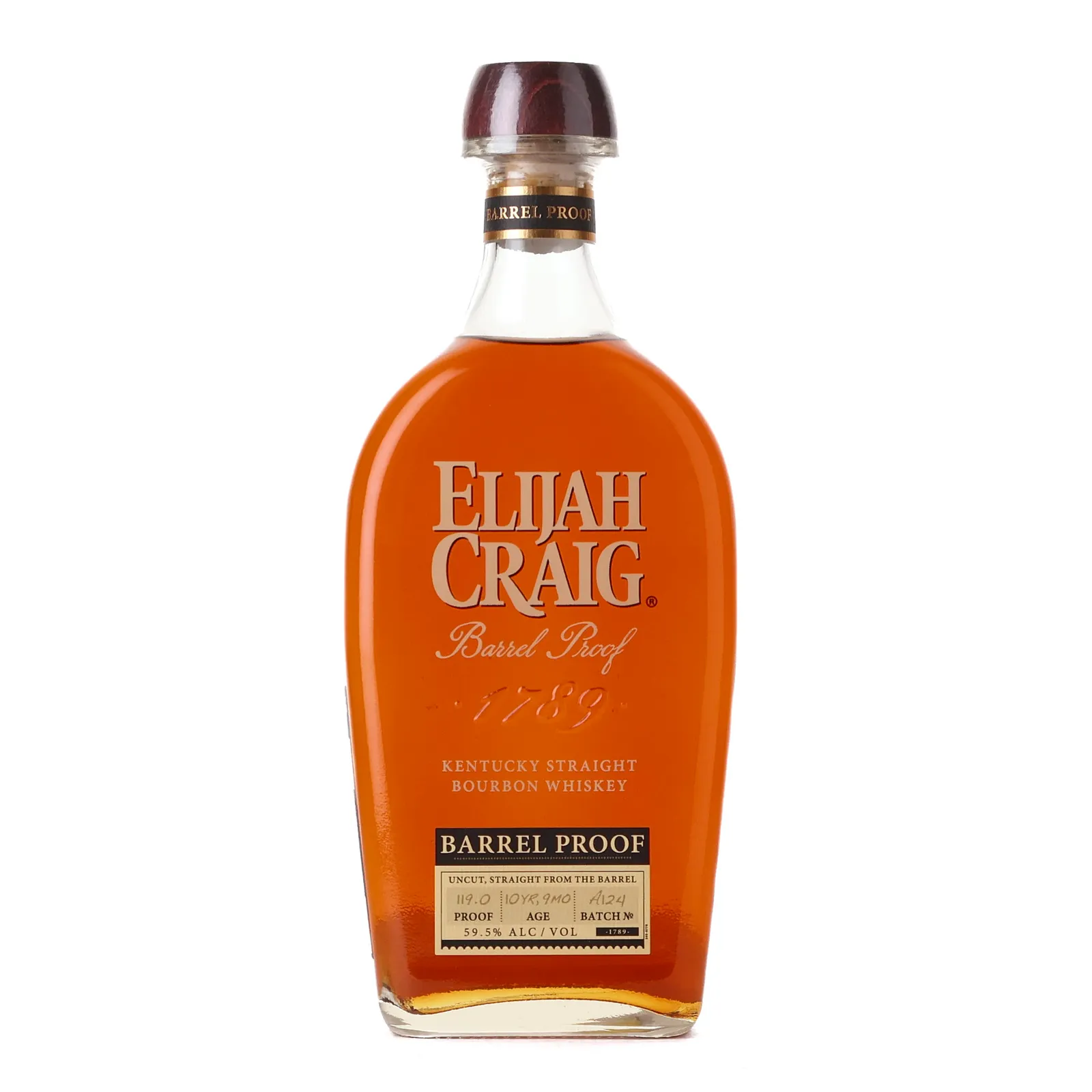 Elijah Craig Barrel Proof 10 Year Old, Batch No. A124, 2024, 59.5% whisky bottle