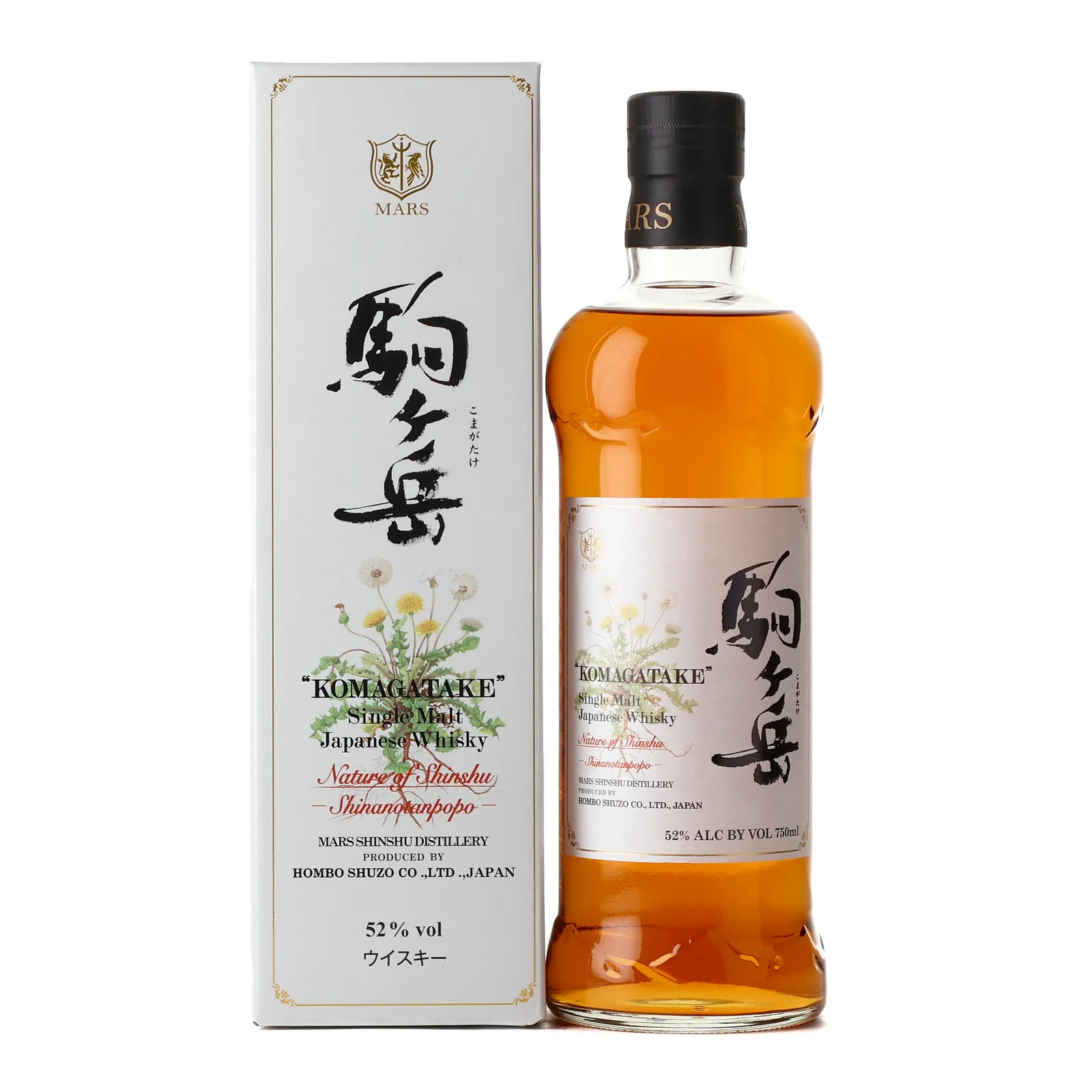 Mars Komagatake Nature of Shinshu - Shinanotanpopo, Sherry, American White Oak & Bourbon Cask, 52% whisky bottle