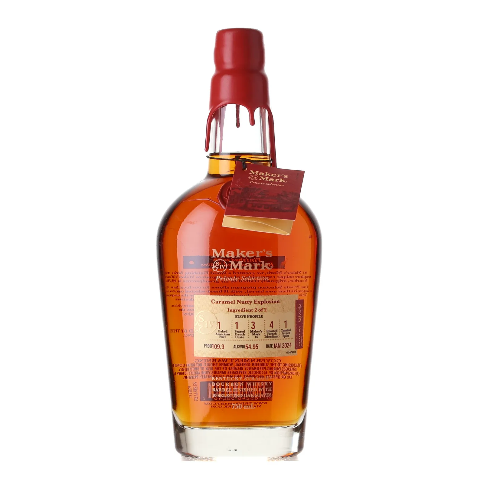 Maker's Mark Bourbon 'Caramel Nutty Explosion' Private Barrel Selection, New Charred Oak Cask, Cask #11341, 2024, 54.95% whisky bottle