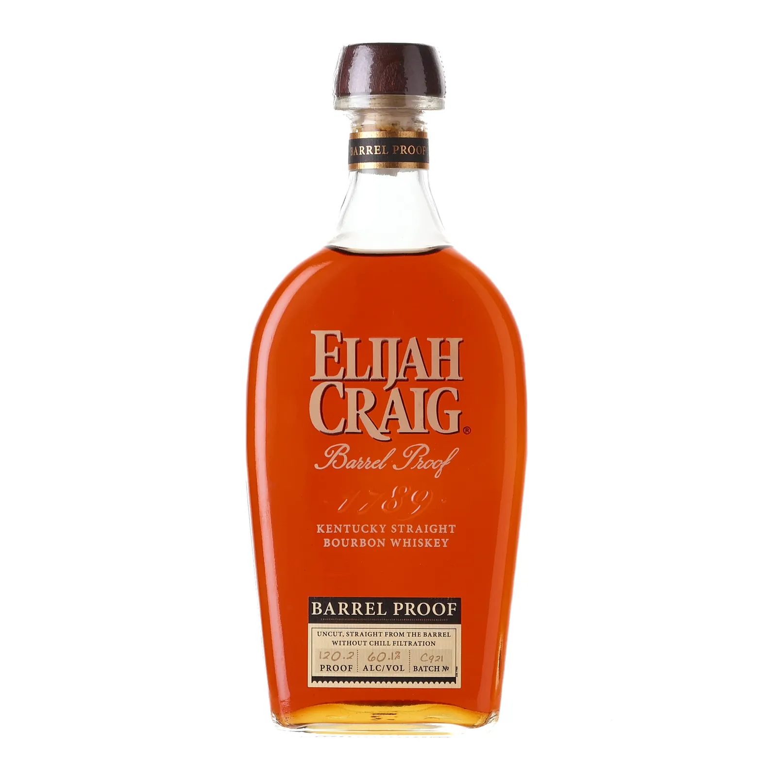 Elijah Craig Barrel Proof 12 Year Old, New Oak Cask, Batch No. C921, 2021, 60.1% whisky bottle