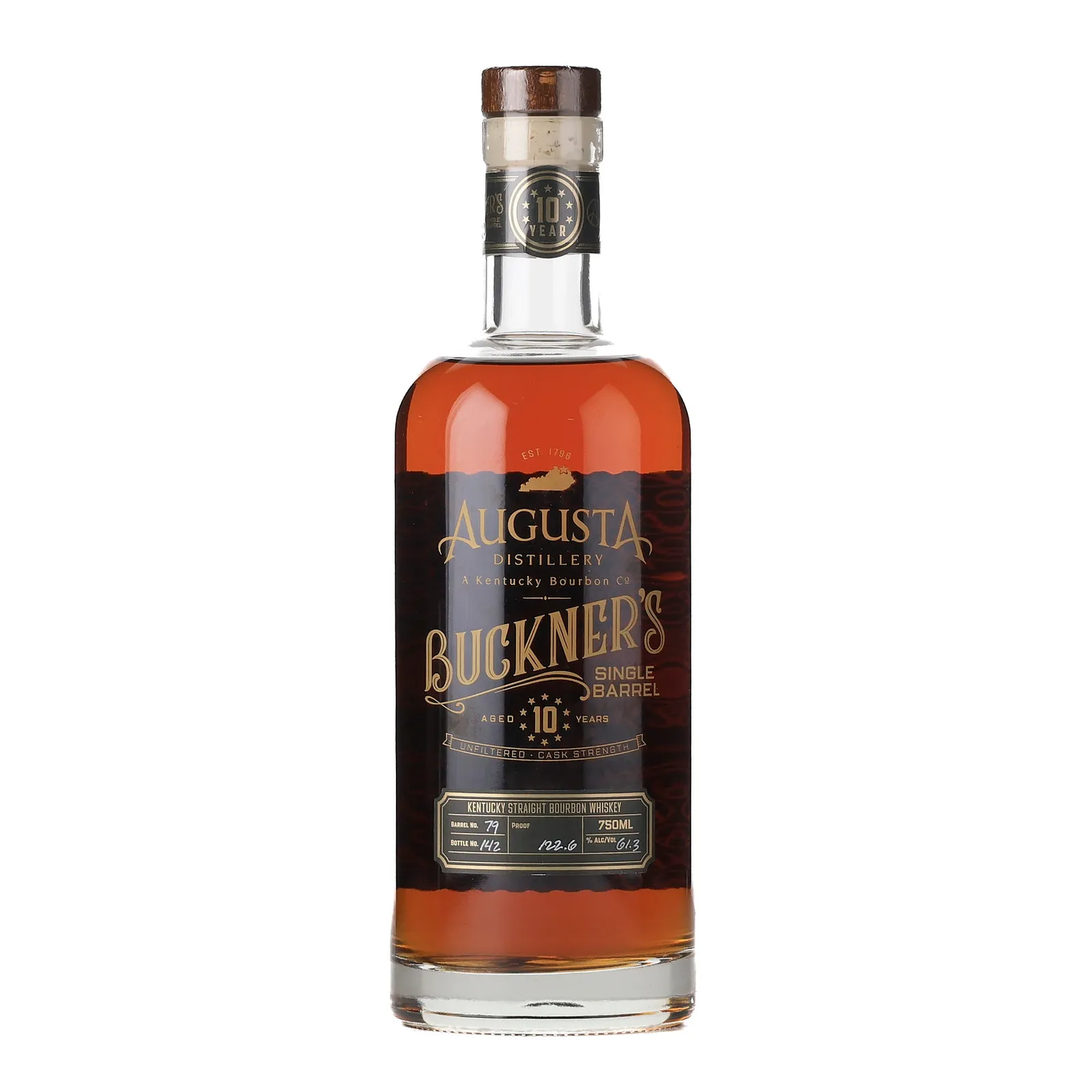 Buckner's Single Barrel 10 Year Old, New Charred Oak Cask, Cask #79, 61.3% whisky bottle