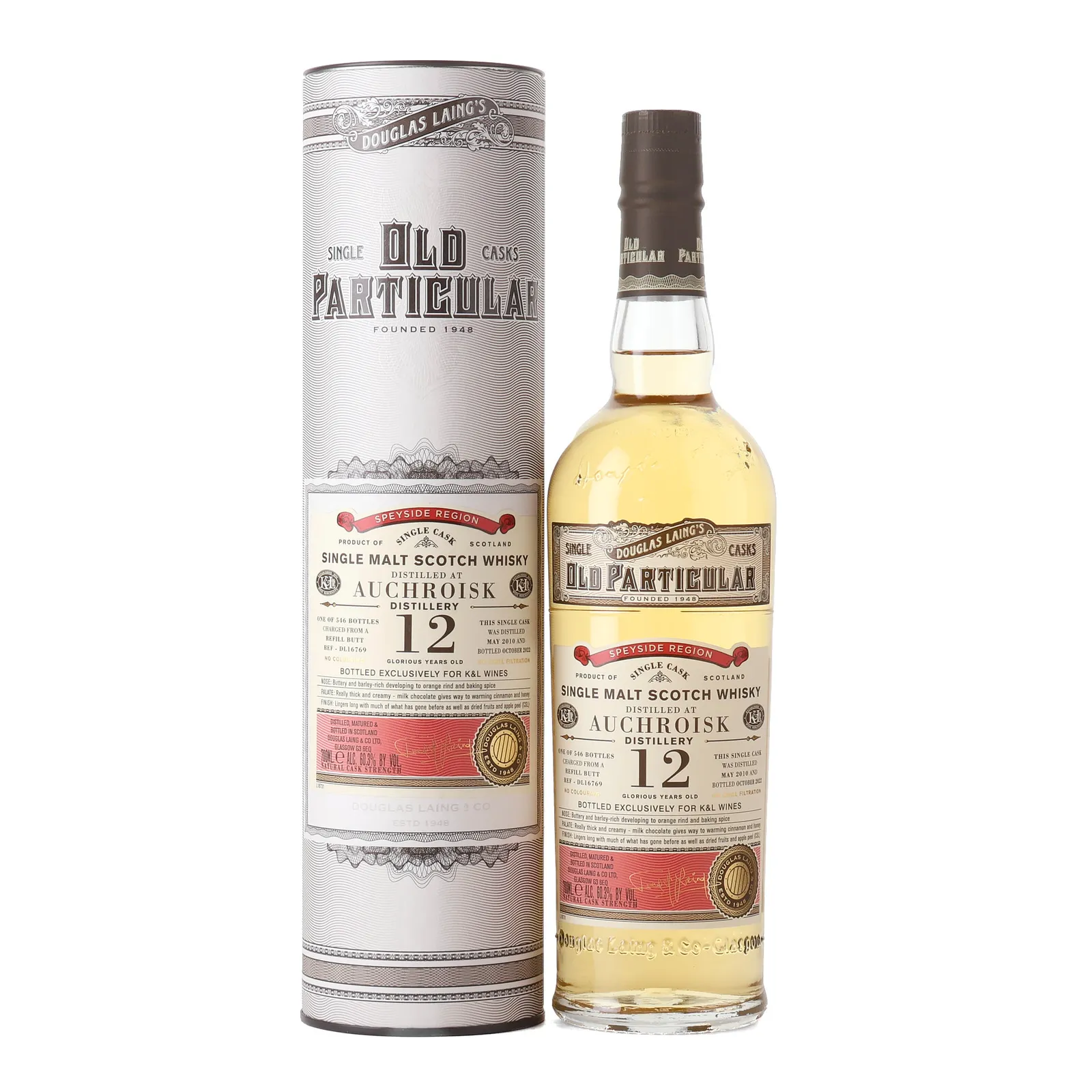 Auchroisk Old Particular 12 Year Old, Sherry Cask, Cask #DL16769, 2010, Douglas Laing, 60.3% whisky bottle