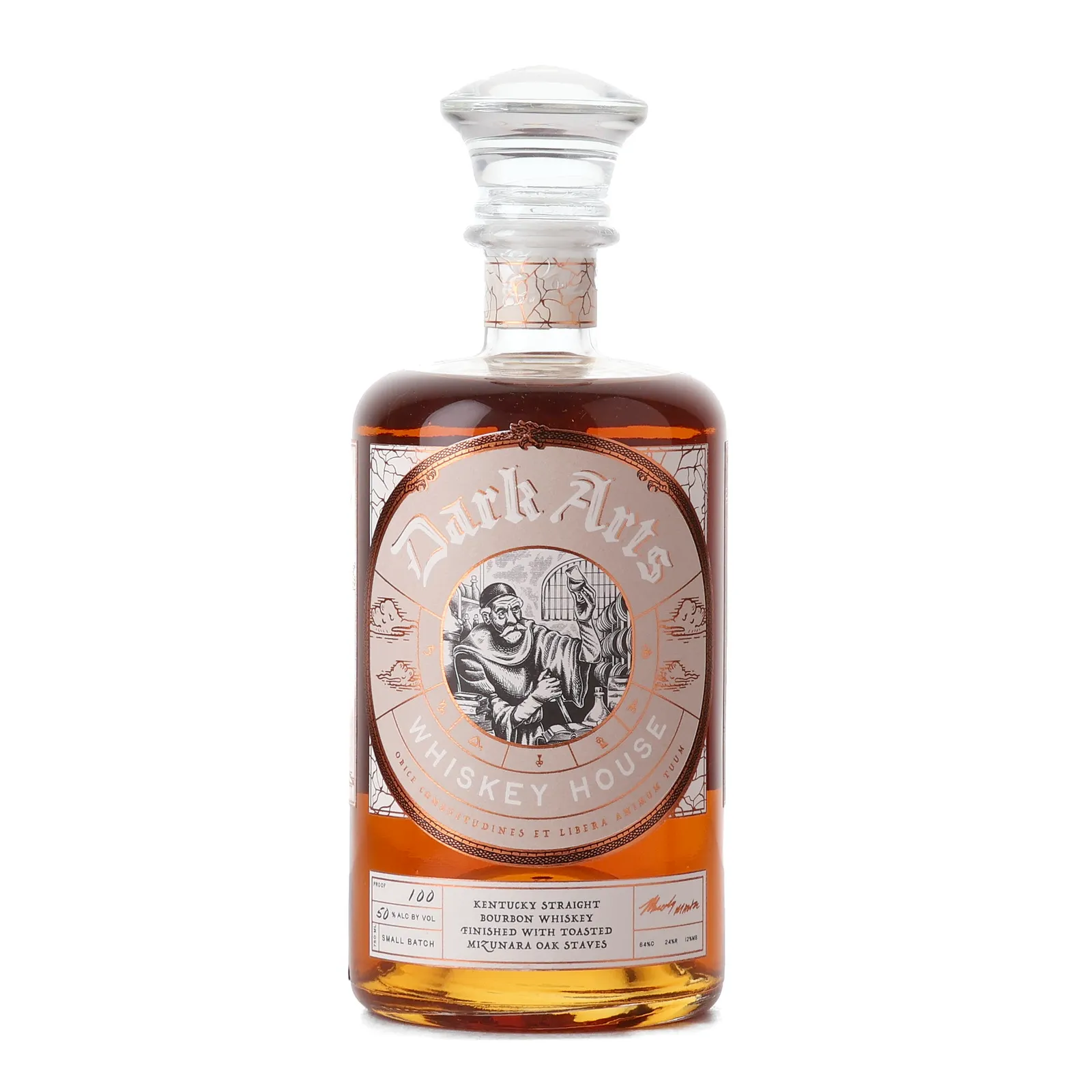 Dark Arts Whiskey House Small Batch No. Finished with Toasted Mizunara Oak Staves 'Bourbon Junkies', Mizunara Oak Cask, 50% whisky bottle