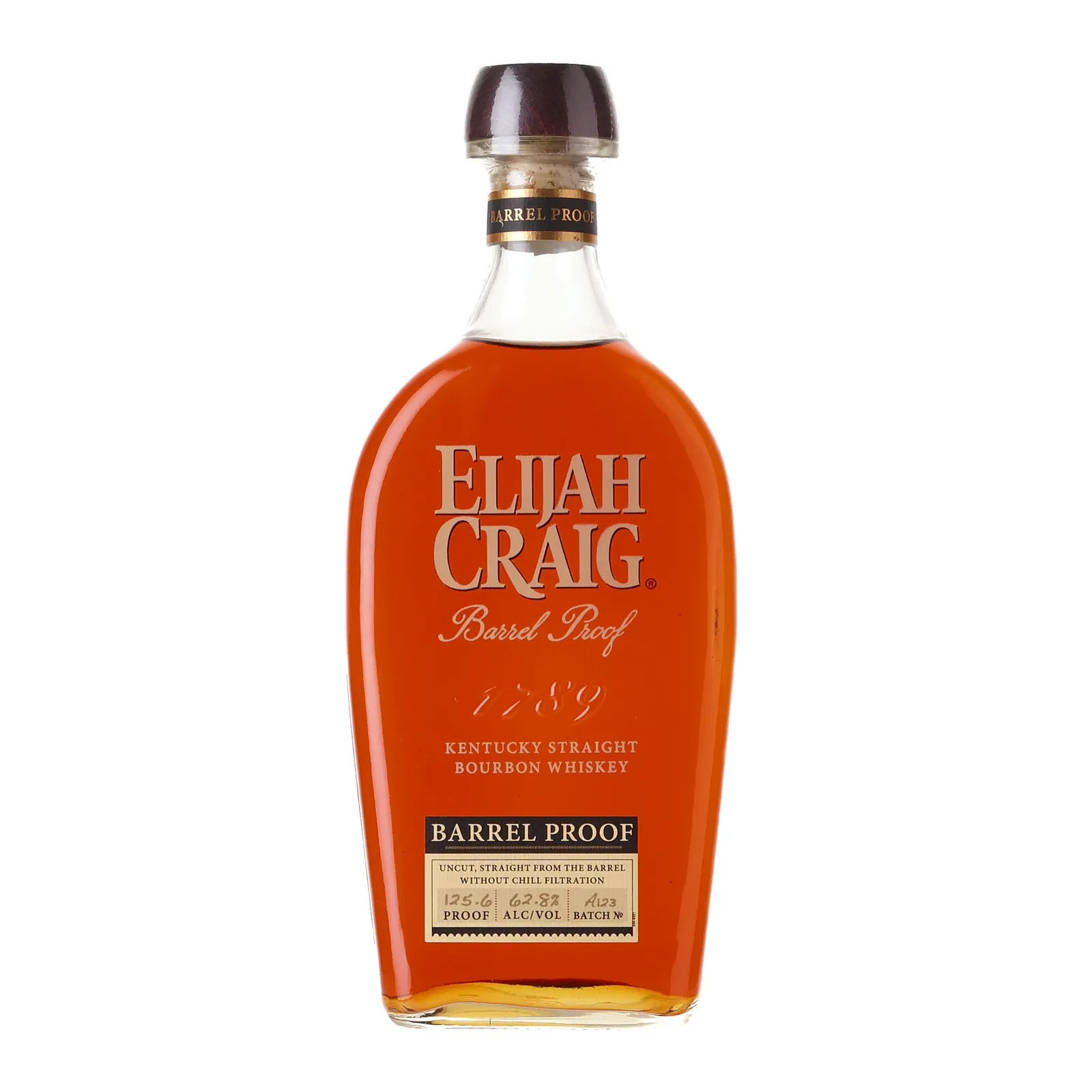 Elijah Craig Barrel Proof 12 Year Old, Batch No. A123, 2023, 62.8%, 75cl whisky bottle
