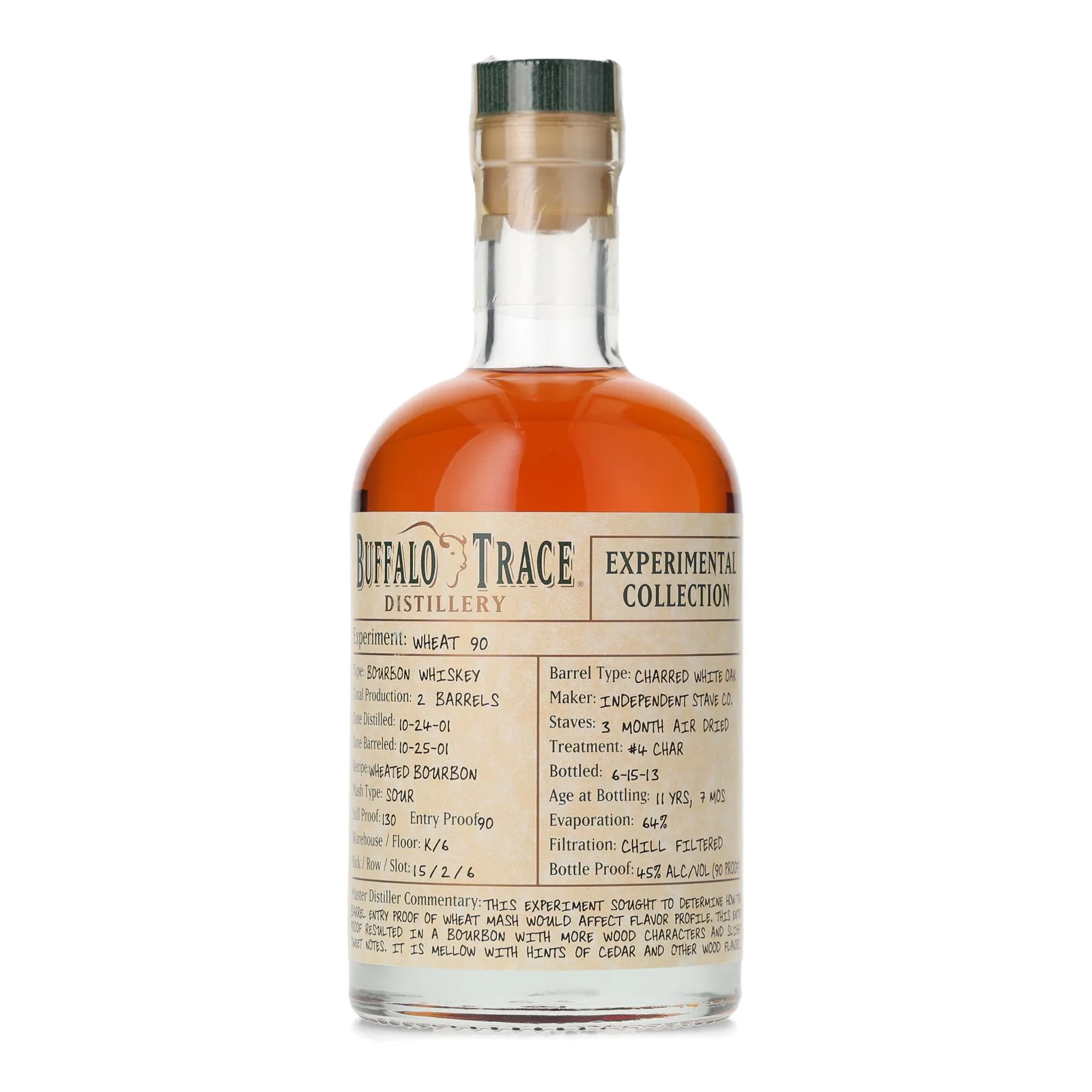 Buffalo Trace Experimental Collection Rye Bourbon 105 11 Year Old, 2013, 45% whisky bottle