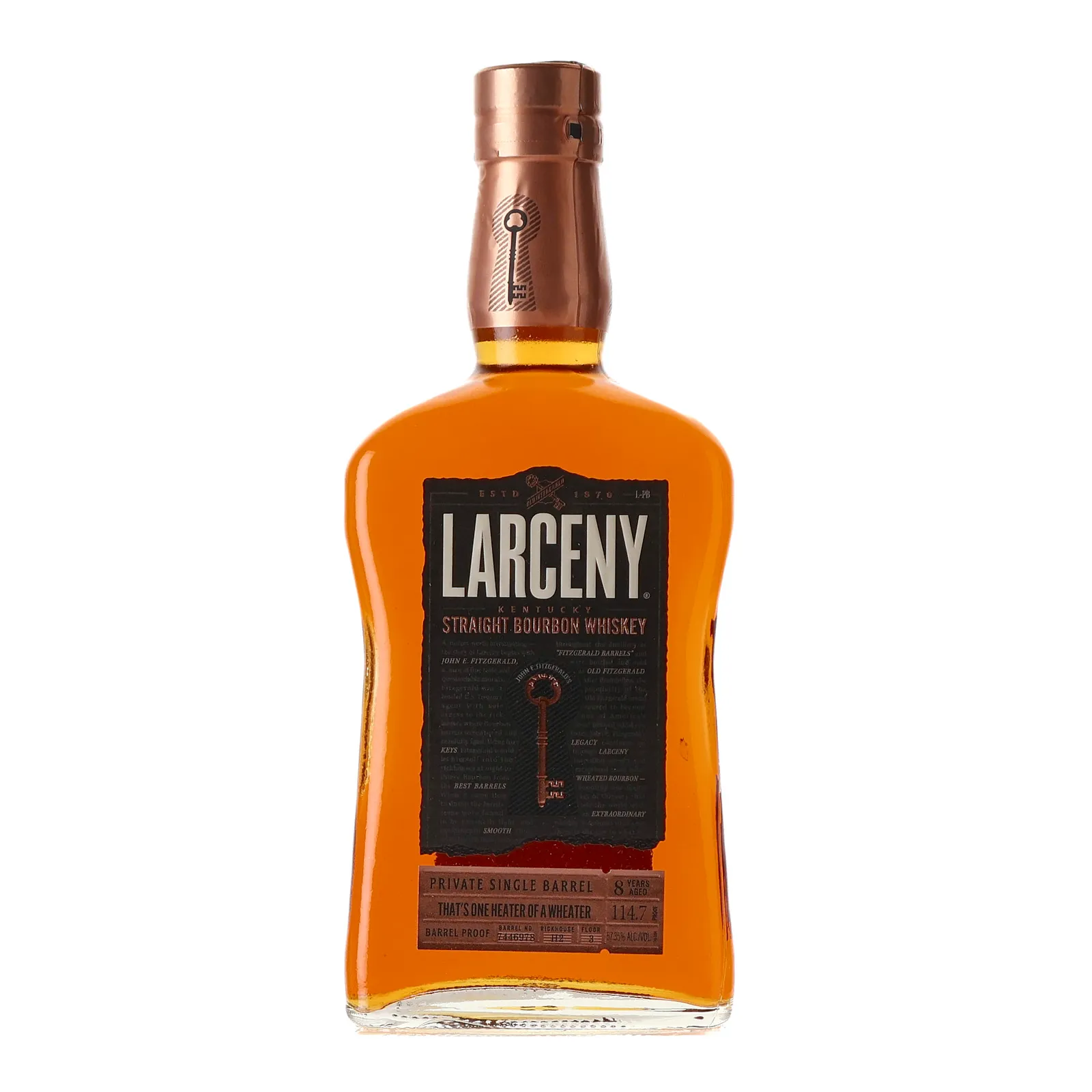 Larceny Barrel Proof 'That's One Heater of a Wheater' Private Single Barrel 8 Year Old, Cask #7446978, 57.35% whisky bottle