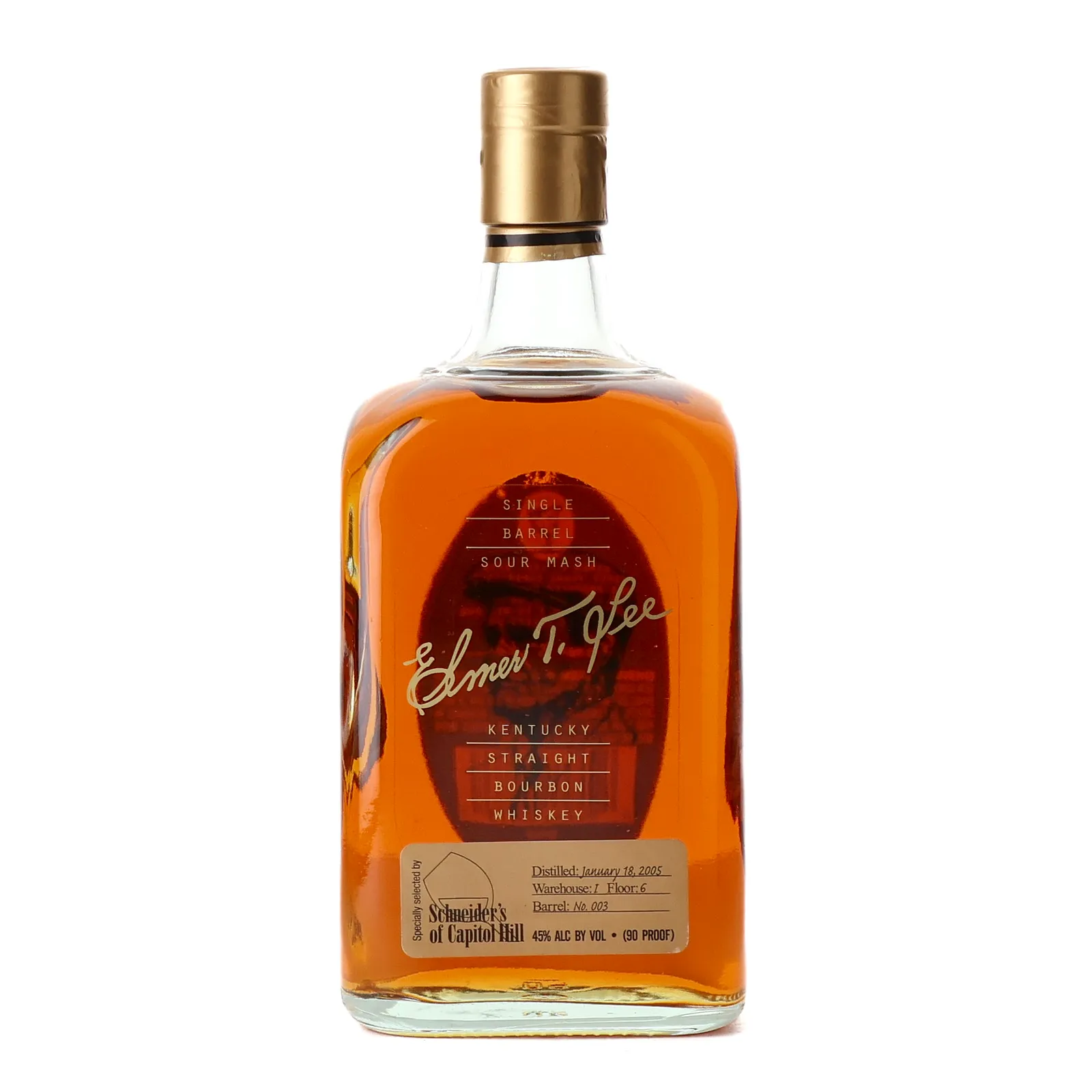Elmer T. Lee Schneider's of Capitol Hill Single Barrel 9 Year Old, Cask #003, 2014, 45% whisky bottle