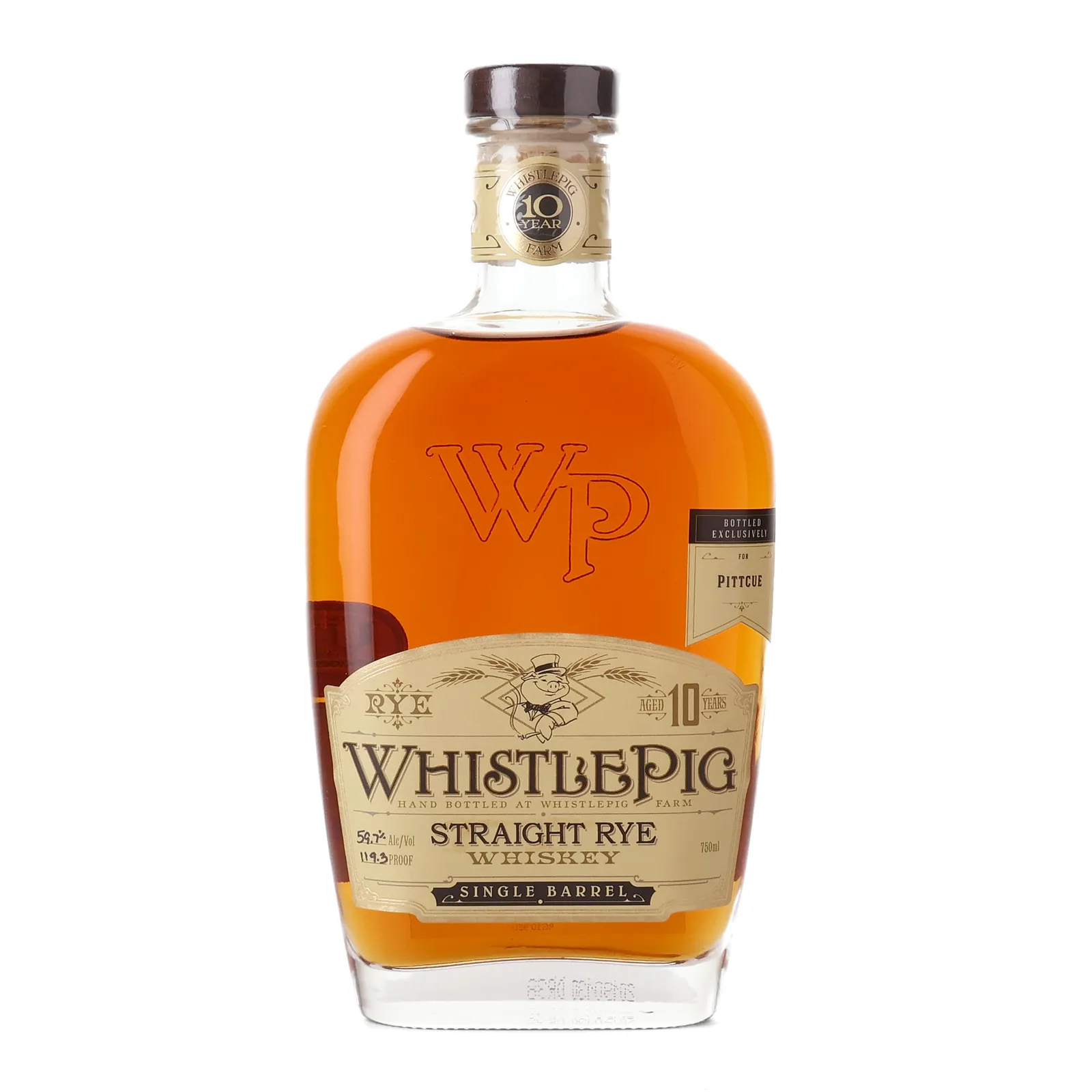 WhistlePig Pittcue Private Barrel Selection 10 Year Old, 59.7% whisky bottle