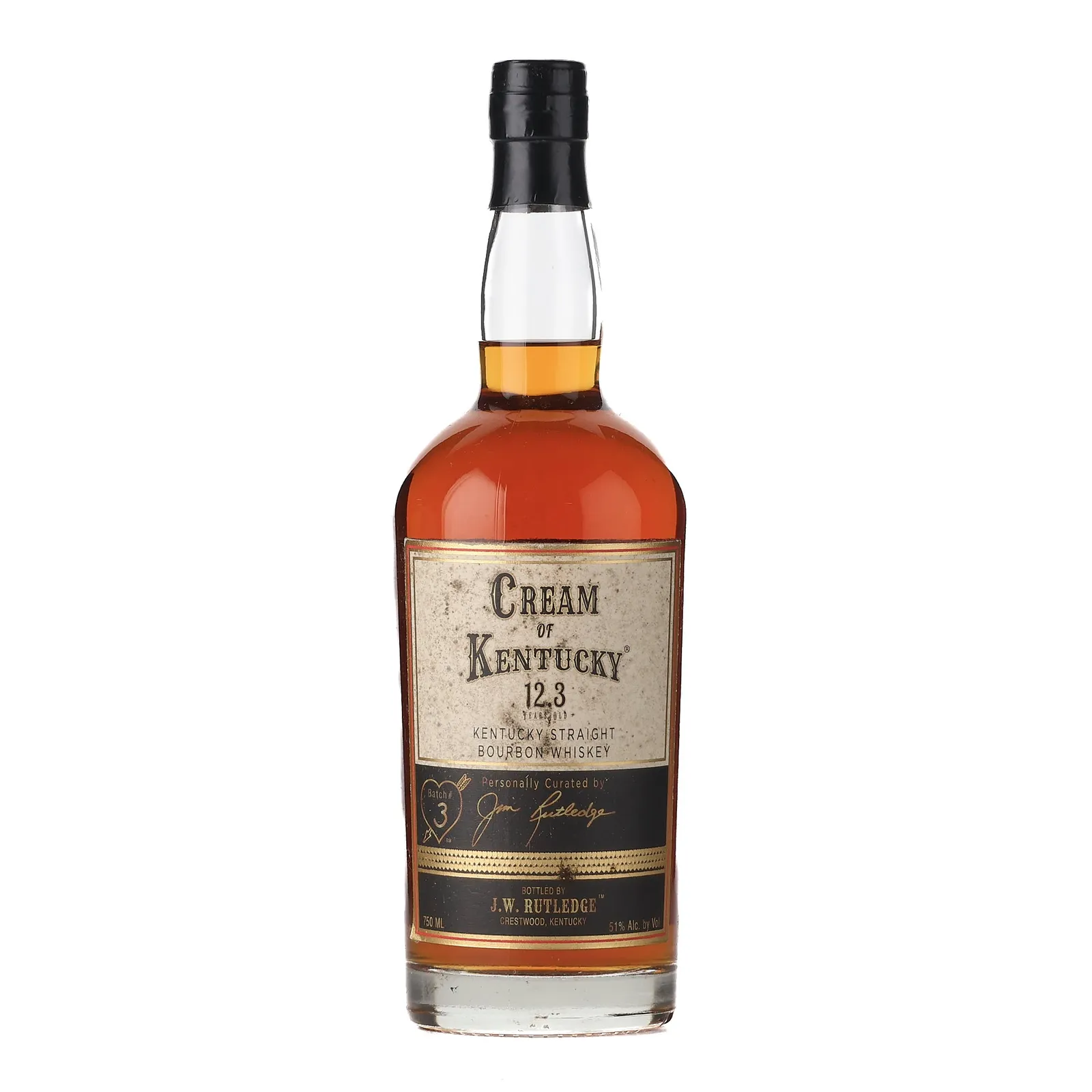 Cream of Kentucky 12 Year Old, Bourbon Cask, Batch No. 3, 2020, 51% whisky bottle