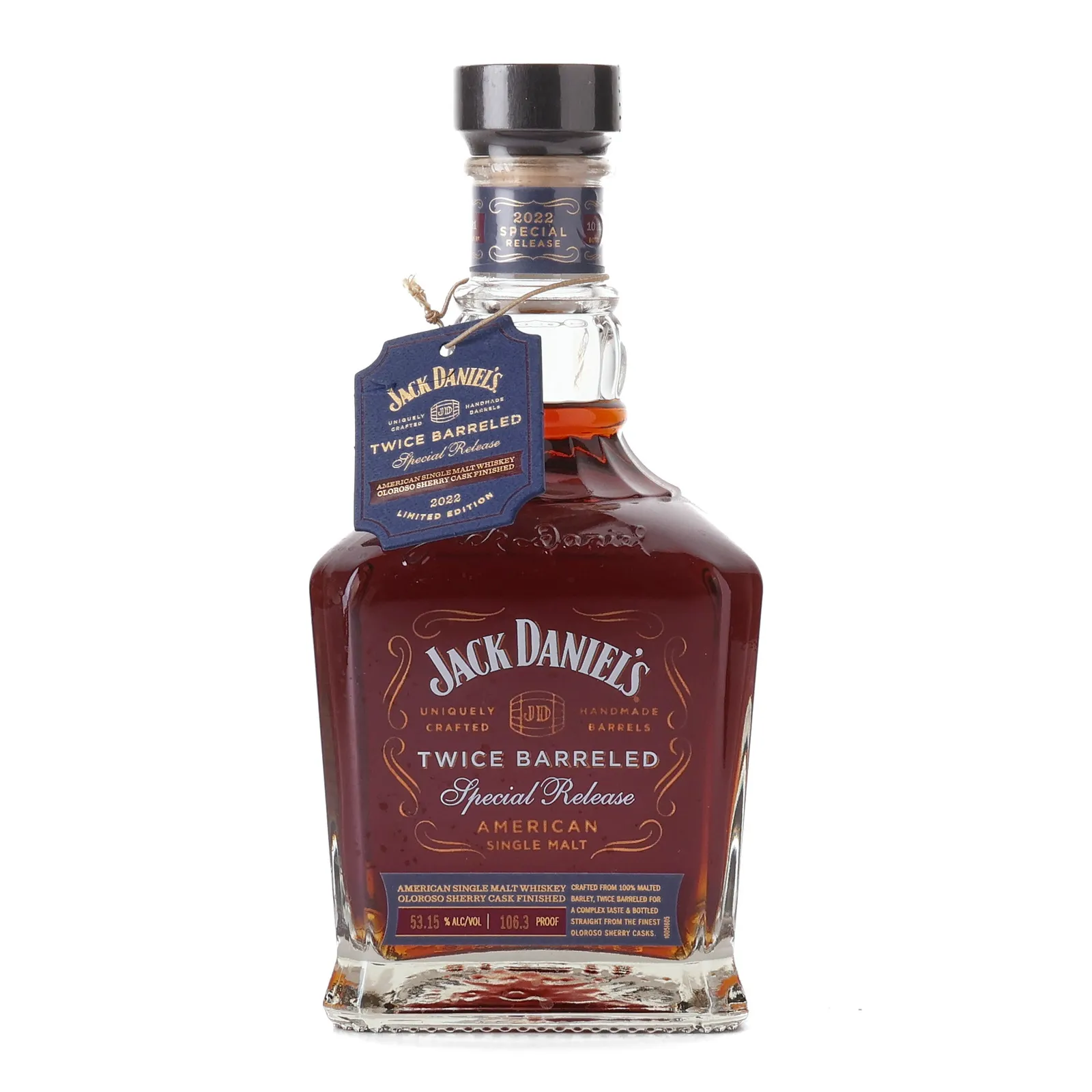 Jack Daniel's Twice Barreled American Single Malt Special Release, Sherry Cask, Cask #22-08731, 2022, 53.15% whisky bottle