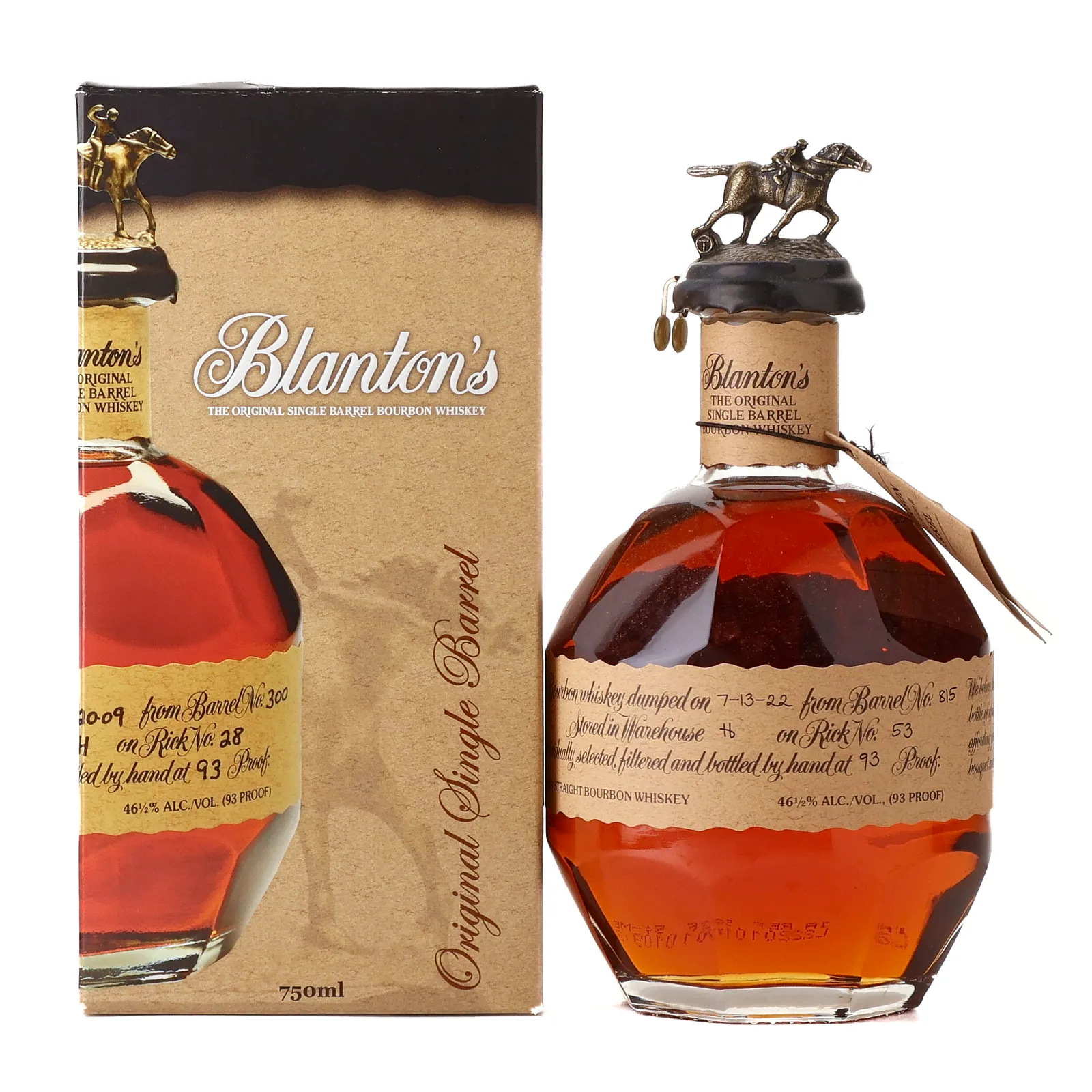 Blanton's Single Barrel Bourbon 6 Year Old, New Charred Oak Cask, Cask #1155, 2023, 46.5% whisky bottle