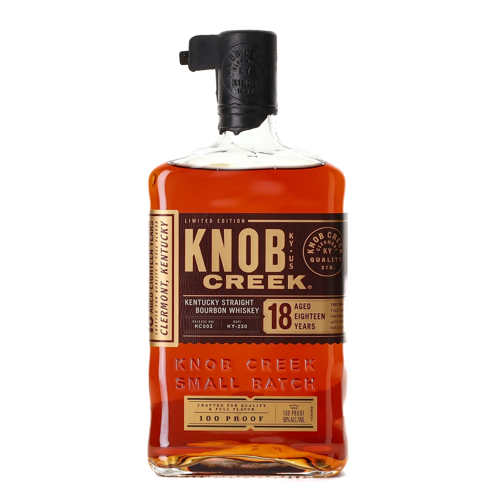 Knob Creek Small Batch No. 18 Year Old, Release No. KC003, 2022, 50% whisky bottle