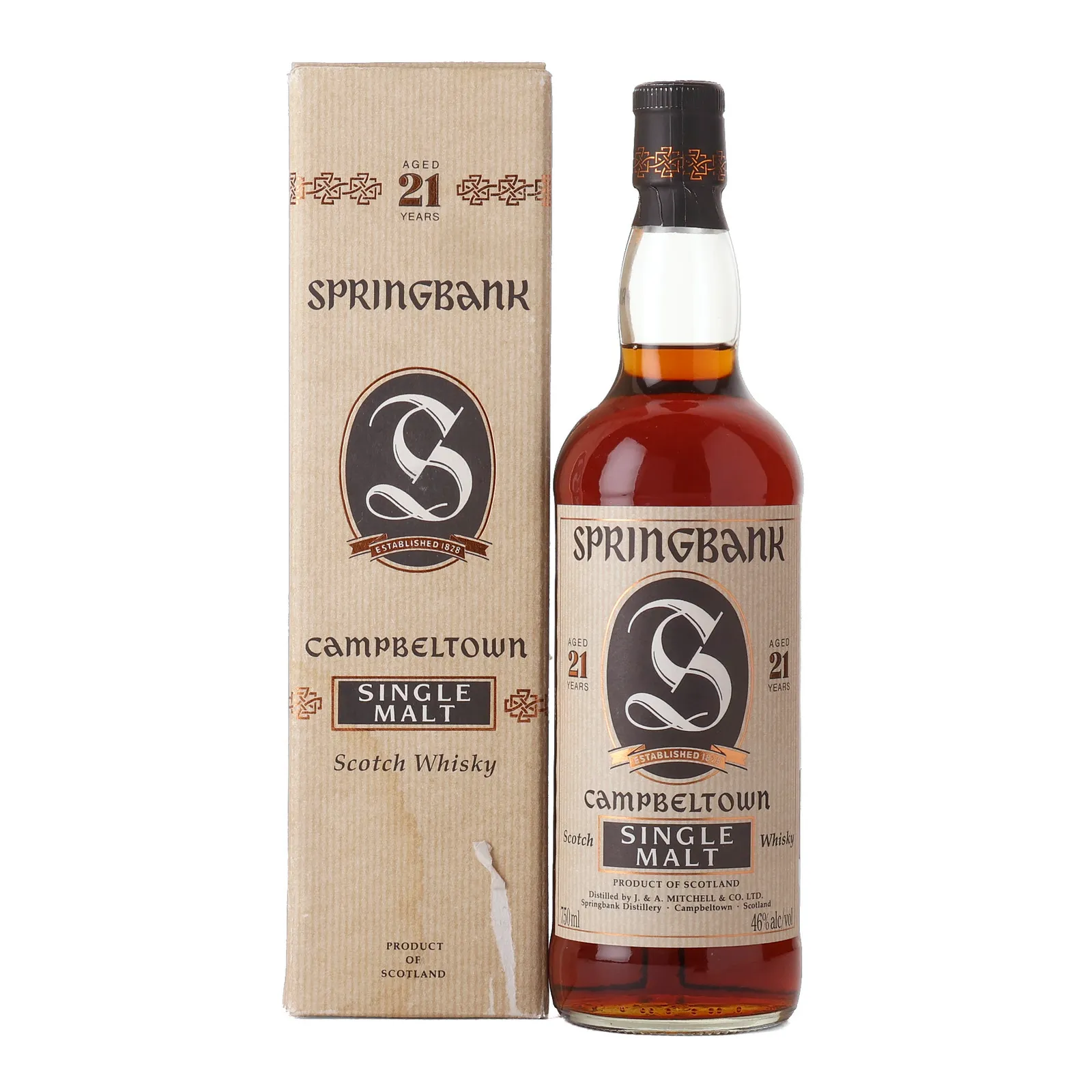 Springbank 21 Year Old, Bourbon & Sherry Cask, 46% whisky bottle