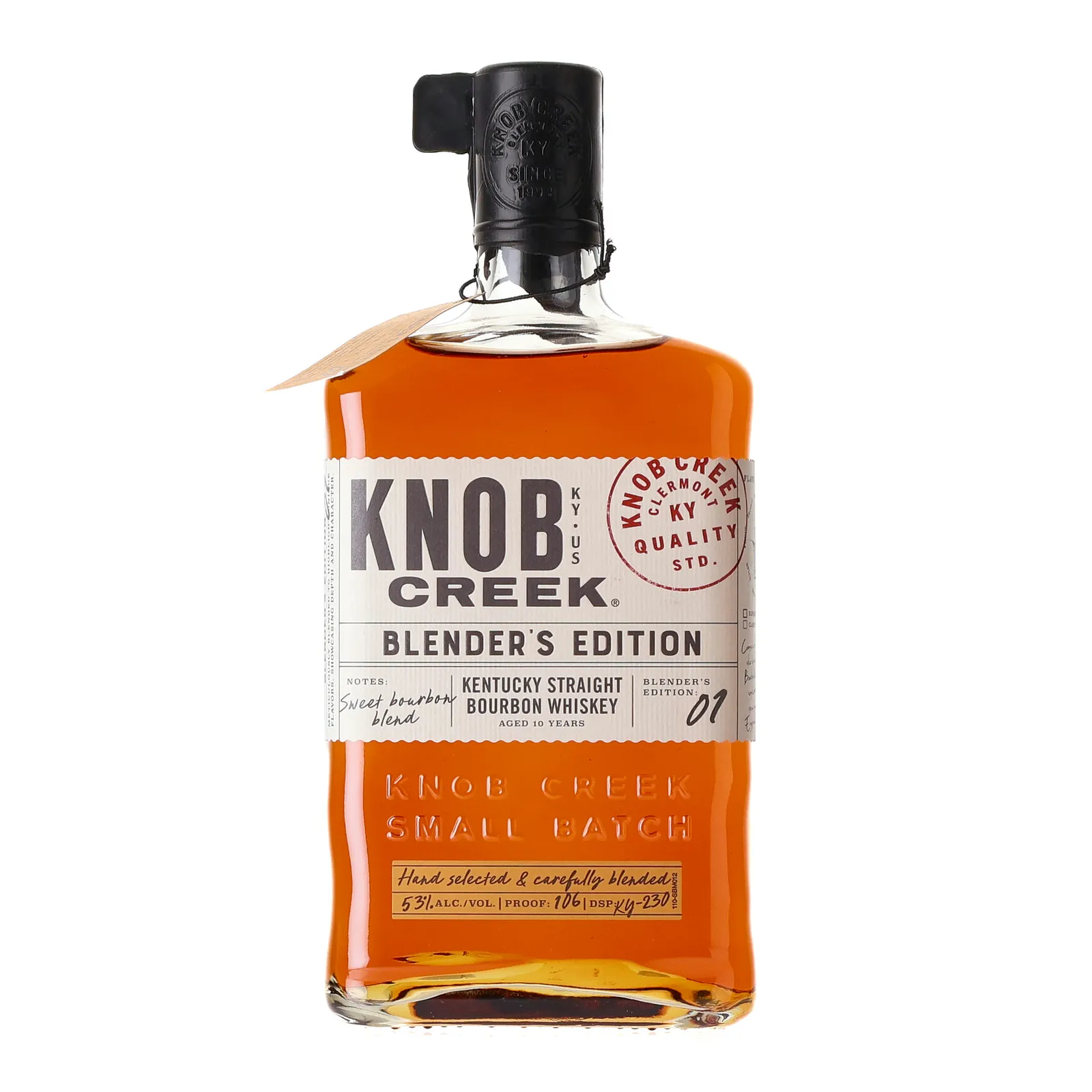 Knob Creek Blender's Edition 01 10 Year Old, New Charred Oak Cask, 2026, 53% whisky bottle