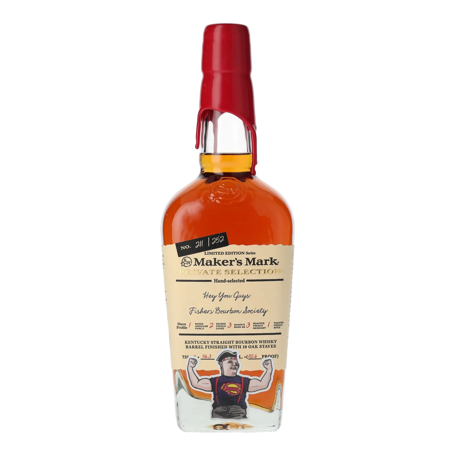 Maker's Mark Private Selection Fishers Bourbon Society, Oak Cask, 56.3% whisky bottle