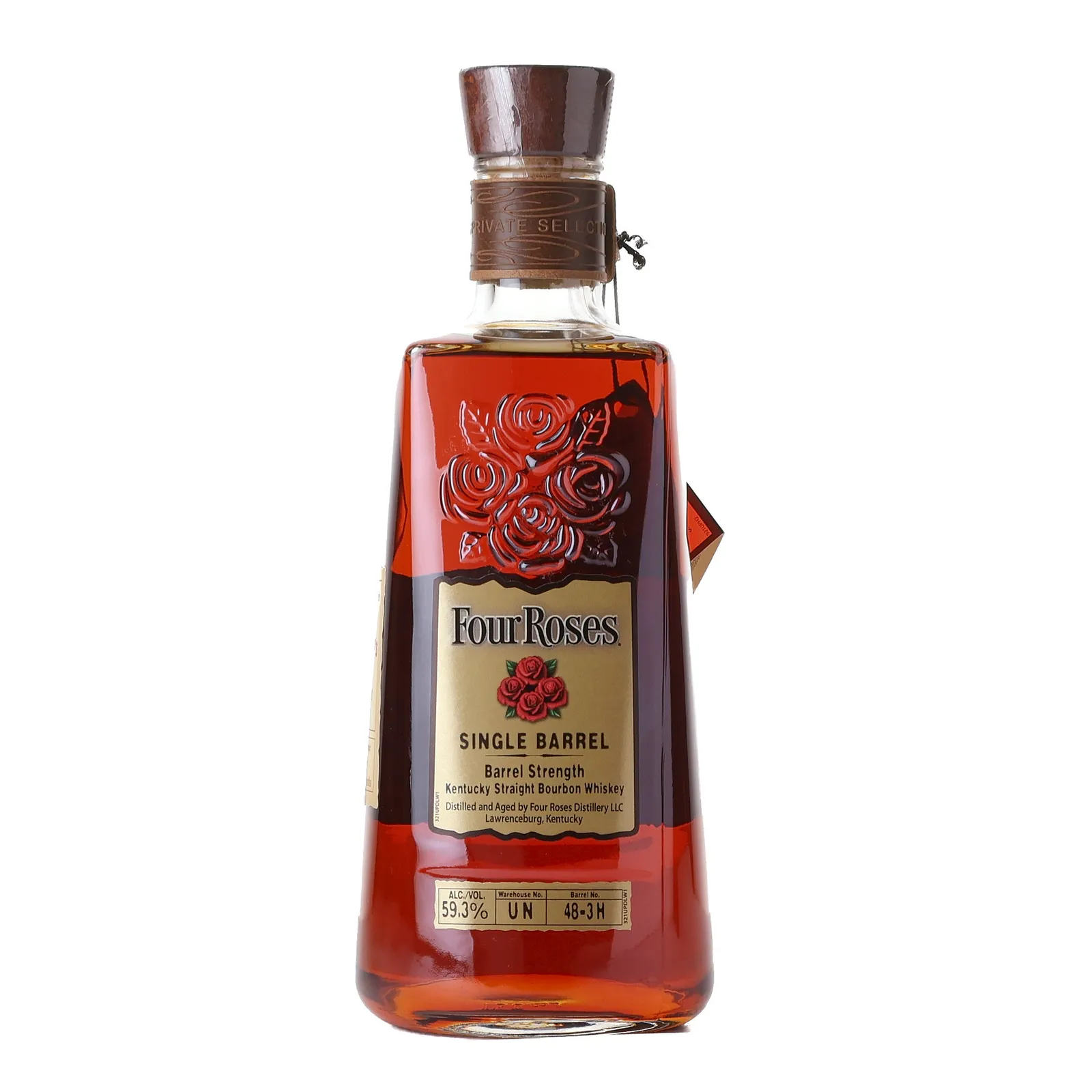 Four Roses Single Barrel Barrel Strength OBSQ Garfield's Beverage Selection 10 Year Old, Cask #48-3H, 2023, 59.3% whisky bottle