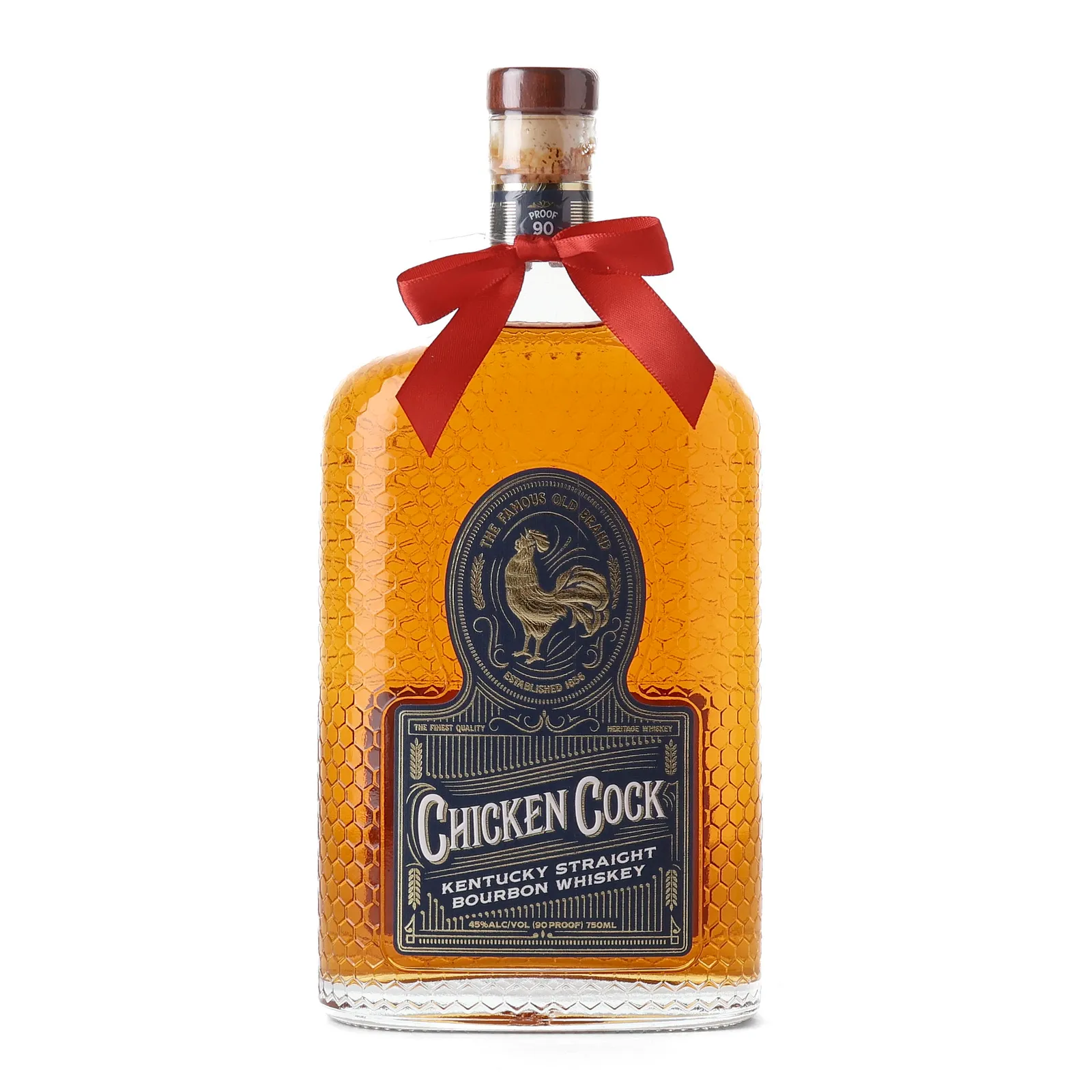 Chicken Cock Bourbon, New Charred Oak Cask, 45% whisky bottle