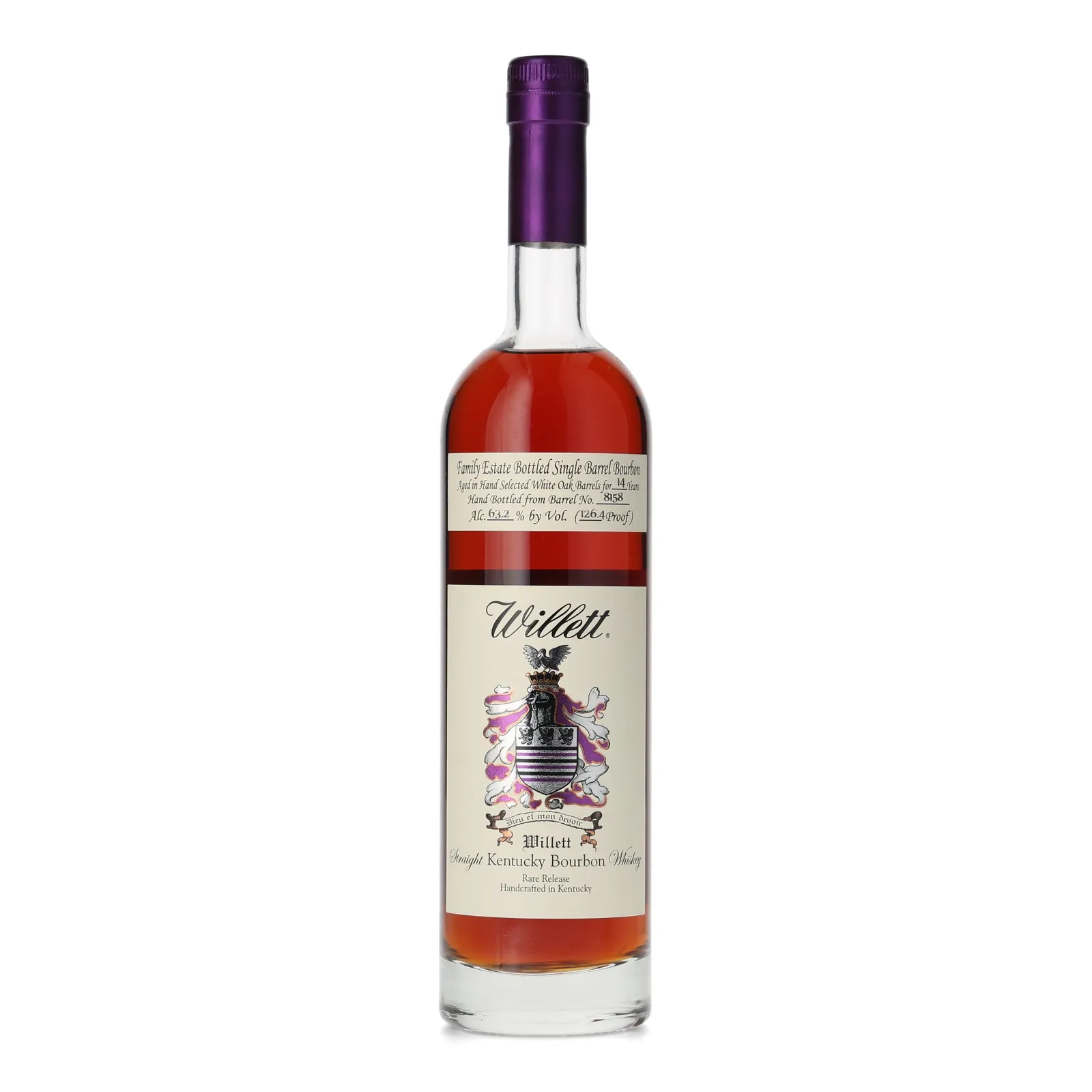 Willett Family Estate 14 Year Old, Bourbon Cask, Cask #8158, 63.2% whisky bottle