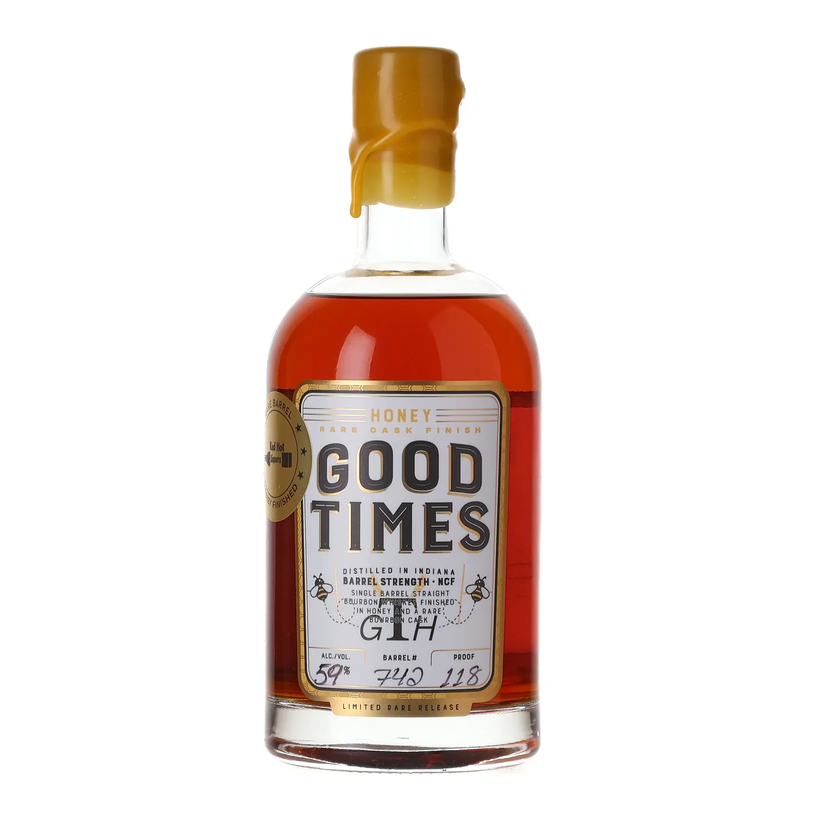 Good Times Honey Rare Cask Finish, Bourbon & Honey Cask, Cask #742, 59% whisky bottle