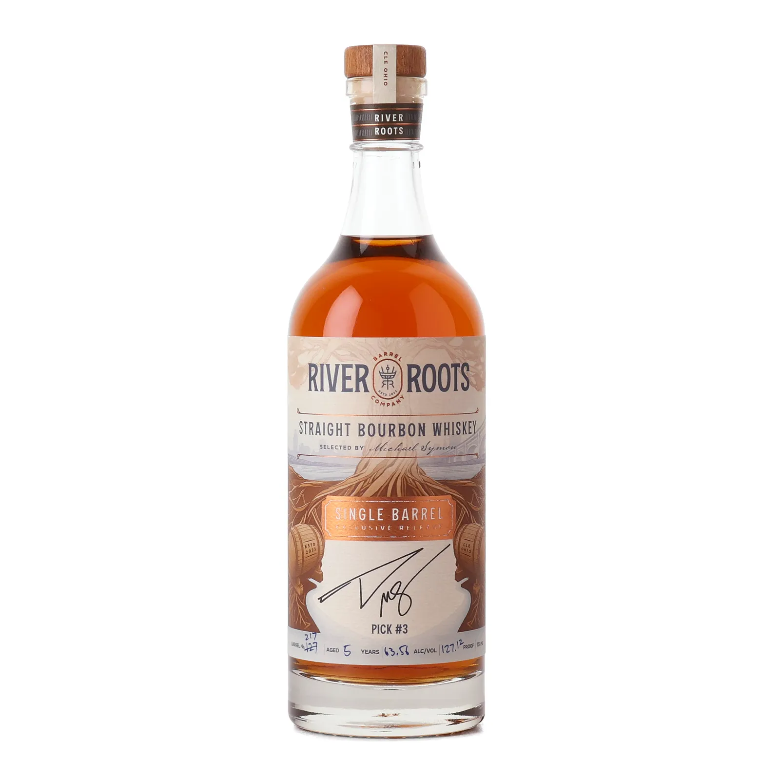River Roots Straight Bourbon Michael Symon Pick No. 3 5 Year Old, Cask #217, River Roots Barrel Company, 63.56% whisky bottle