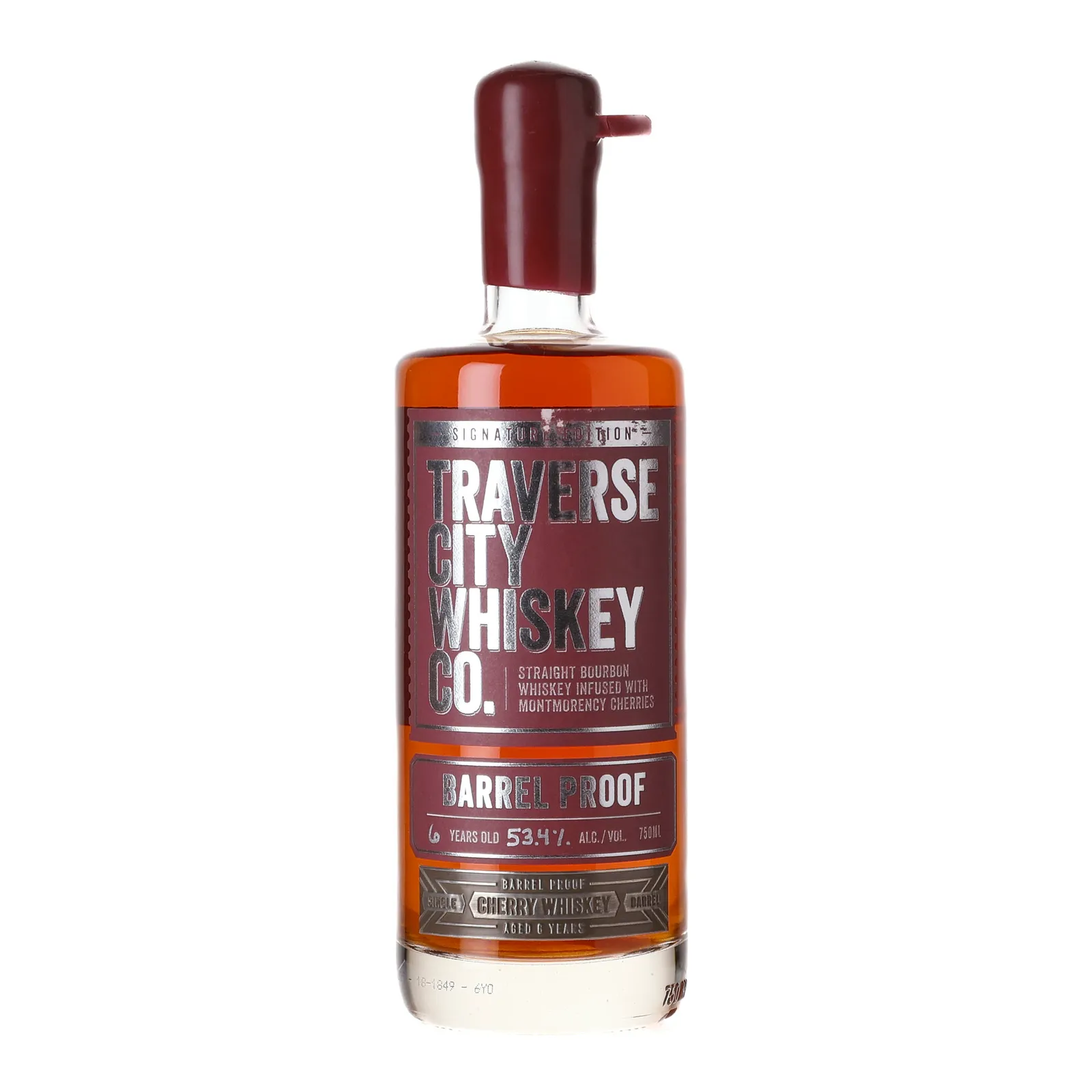 Traverse City Signature Edition Barrel Proof Montmorency Cherry Infused 6 Year Old, Cask #18-1849, 53.4% whisky bottle