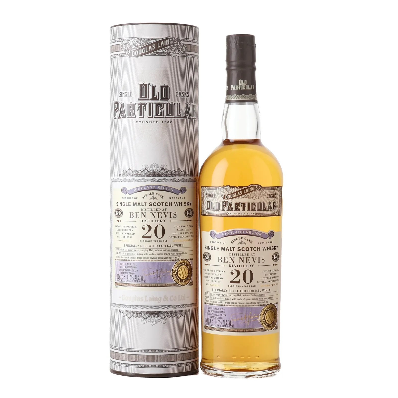 Ben Nevis Old Particular 20 Year Old, Hogshead Cask, Cask #DL11534, 1996, Douglas Laing, 51.7% whisky bottle