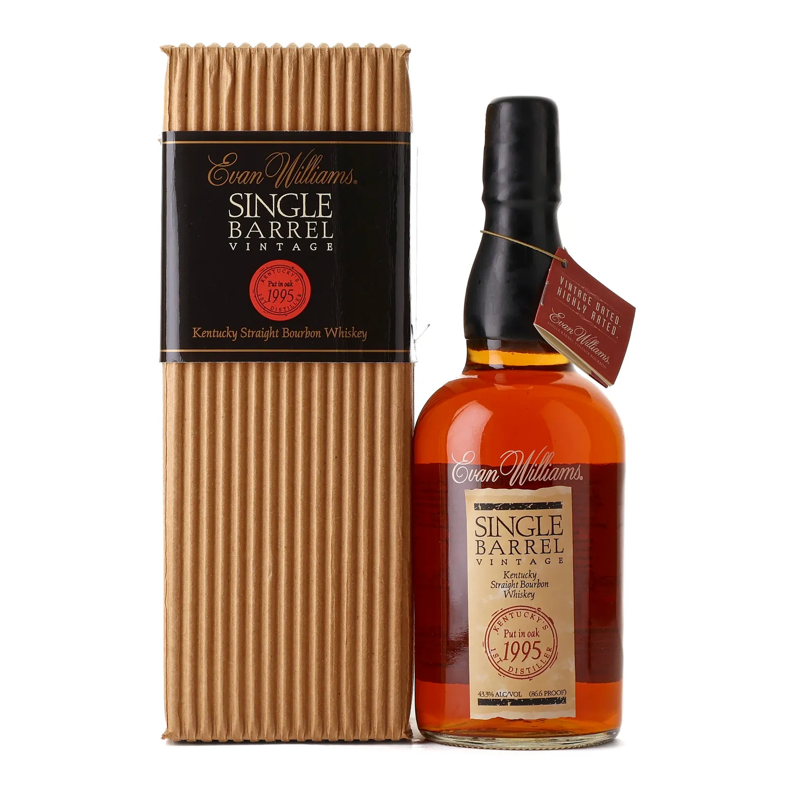 Evan Williams Single Barrel Vintage Bourbon (2005), New Charred American Oak Cask, Cask #480, 2005, 43.3% whisky bottle