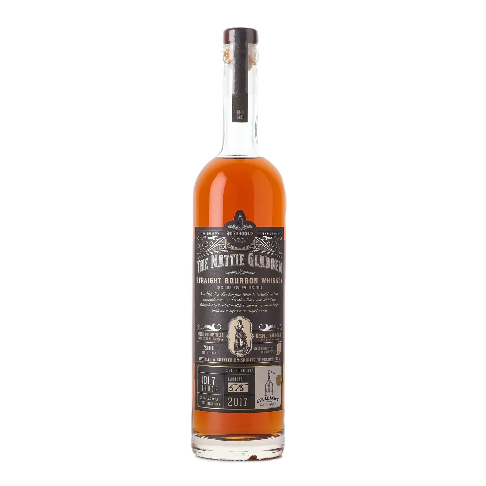 Spirits of French Lick The Mattie Gladden 4 Year Old, Cask #515, 50.9% whisky bottle