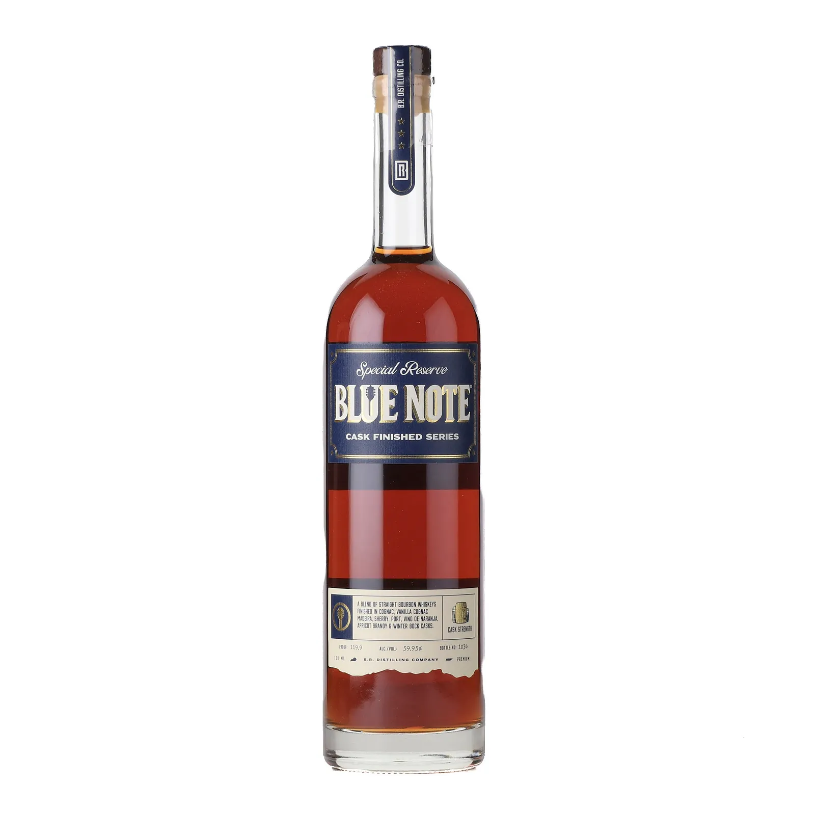Blue Note Special Reserve Cask Finished Series Bourbon 5 Year Old, Cognac, Madeira, Sherry, Port, Vino de Naranja, Brandy & Beer Cask Cask, 2024, 60% whisky bottle