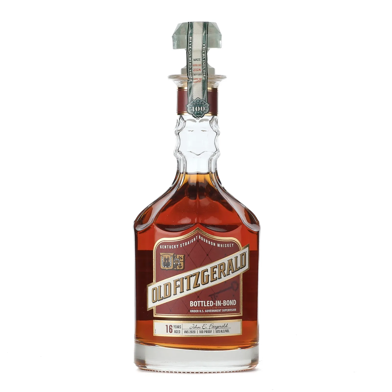 Old Fitzgerald Bottled-in-Bond Decanter 16 Year Old, New Charred Oak Cask, VVS 2020, 2020, 50% whisky bottle
