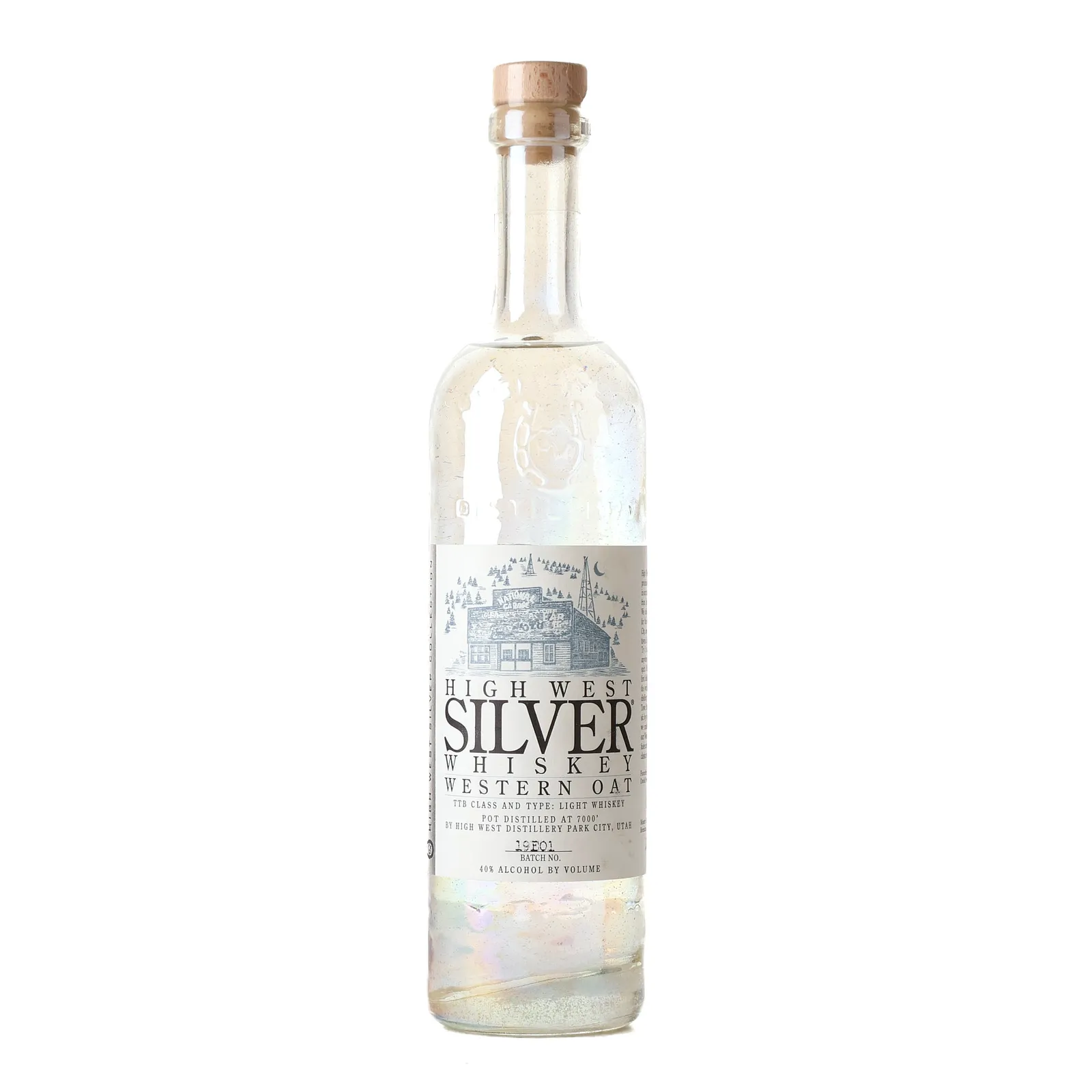 High West Silver Western Oat Whiskey, Batch No. 19E01, 2019, 40% whisky bottle