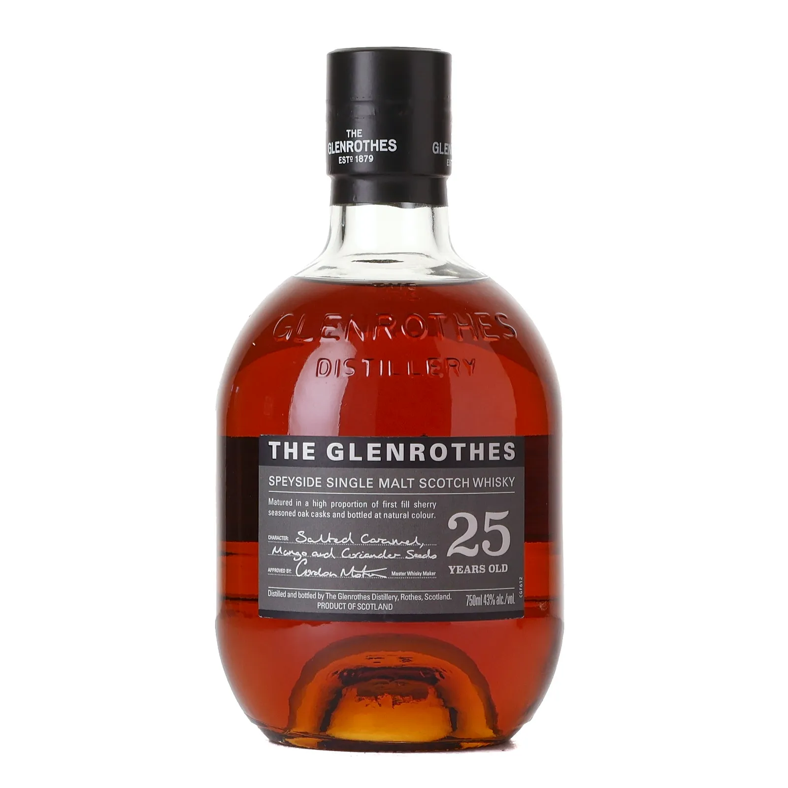 Glenrothes 25 Year Old, Sherry Cask, 43% whisky bottle