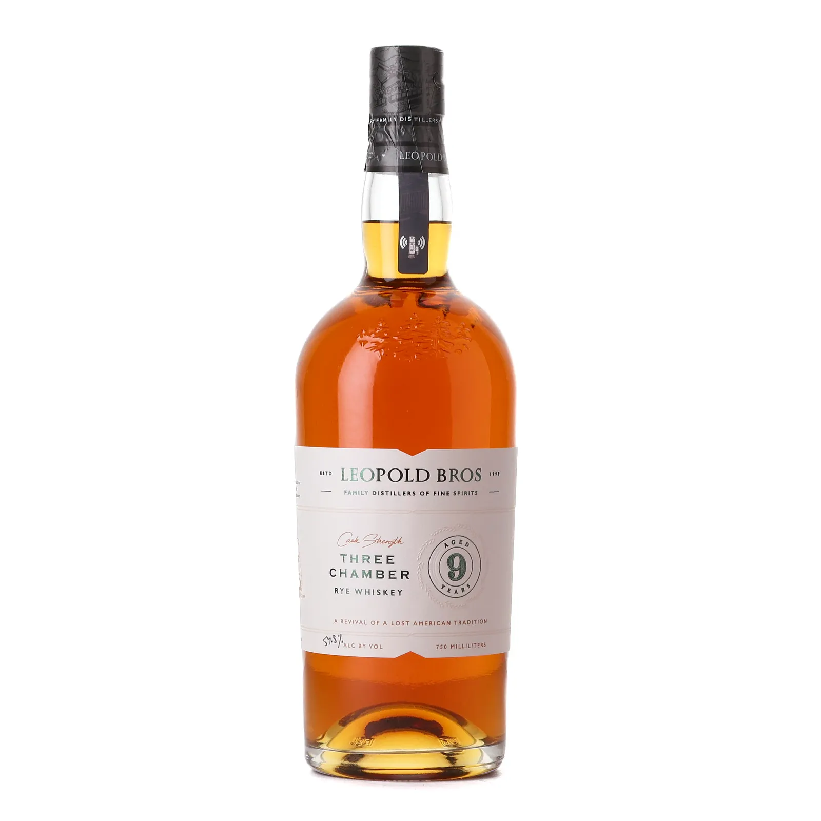 Leopold Bros Three Chamber 9 Year Old, American Oak Cask, 54.5% whisky bottle